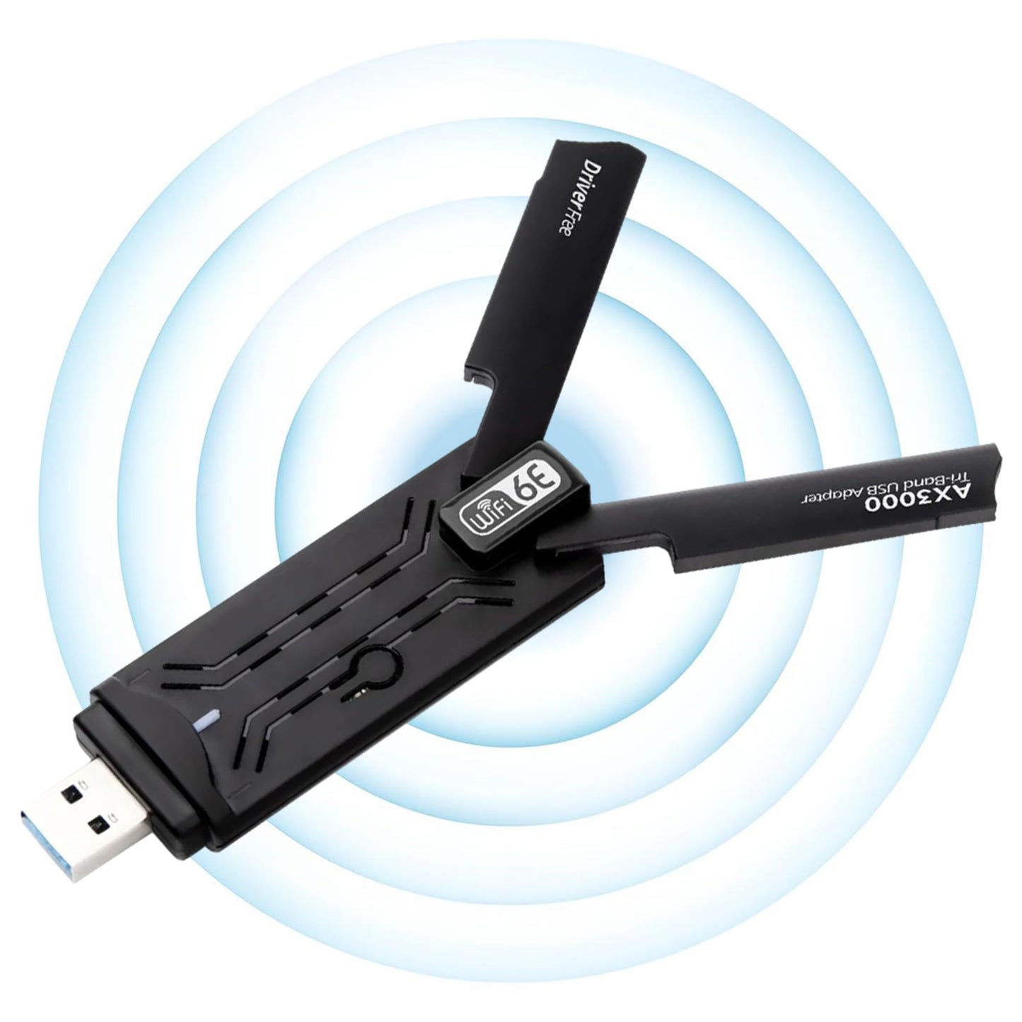 5400mbps WiFi Dongle | 3.0 WiFi 6E Adapter | USB Network | Wireless Gigabit with Network Card Tri-Band 2.4G/5G/6G WPA3 Encryption | Receiver External