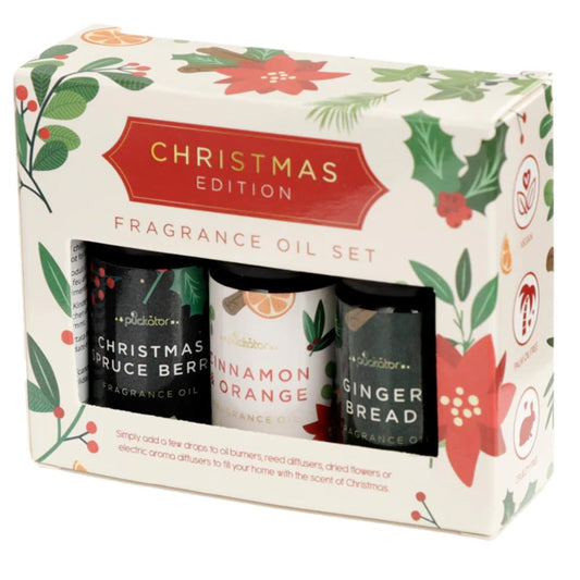 Eden Set of 3 Christmas Festive Florals Fragrance Oils - Relaxation Gifts for Women - Natural Essential Oils for Humidifier - for Massage Therapy - Self Care Products