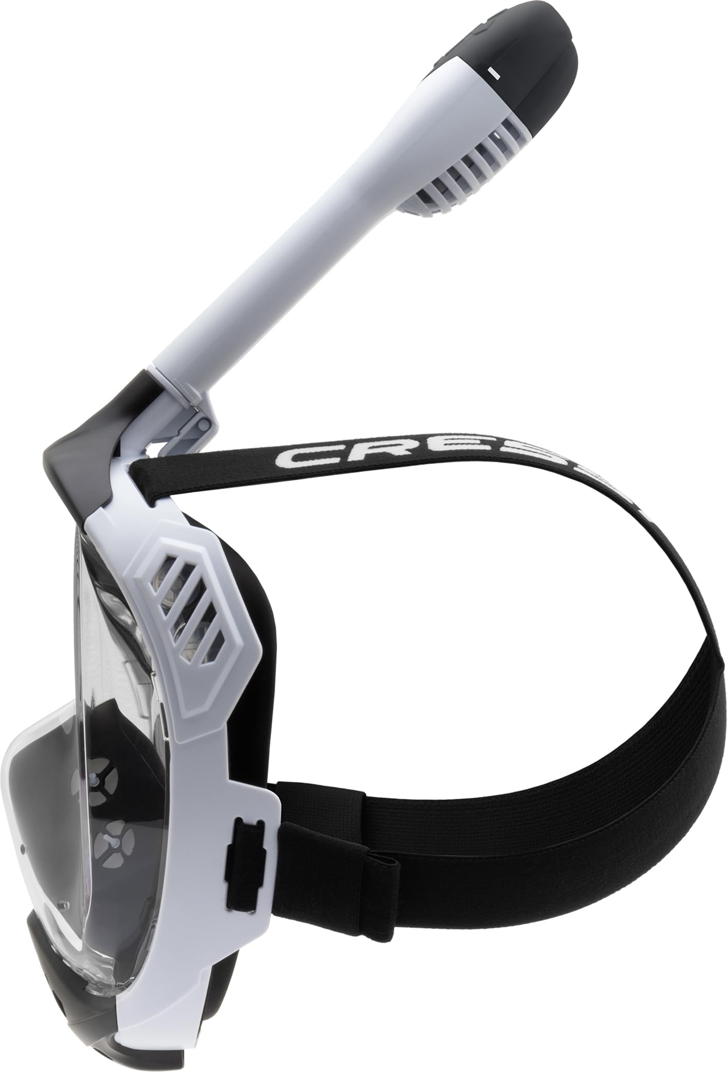CRESSI Java Full Face Mask White/Black L/XL-Unisex Full Face Snorkel Mask, Ultra Clear Anti Fog Lens, 100% Silicone, Snorkel Dry with Safety Valves,