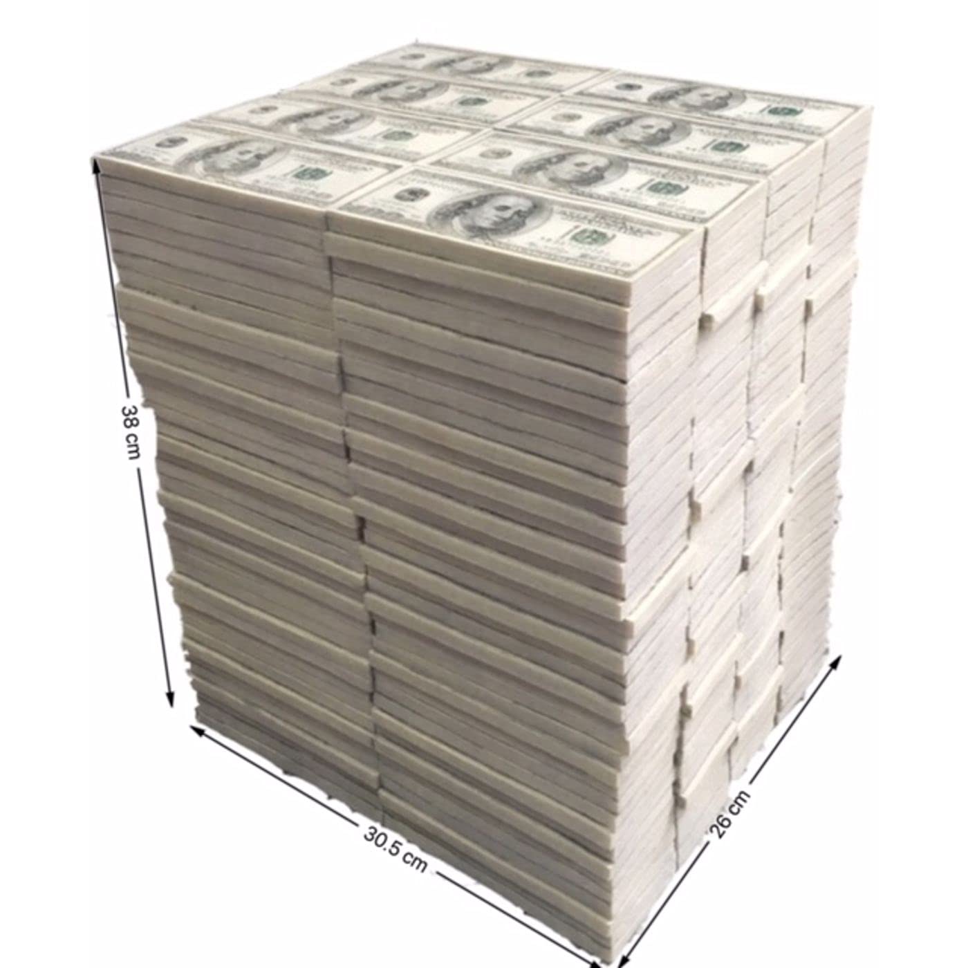 Kare Design Stool Dollar, multicoloured, polyresin, small stool with money design, 38x30,5x26,5cm (H/W/D), Beige