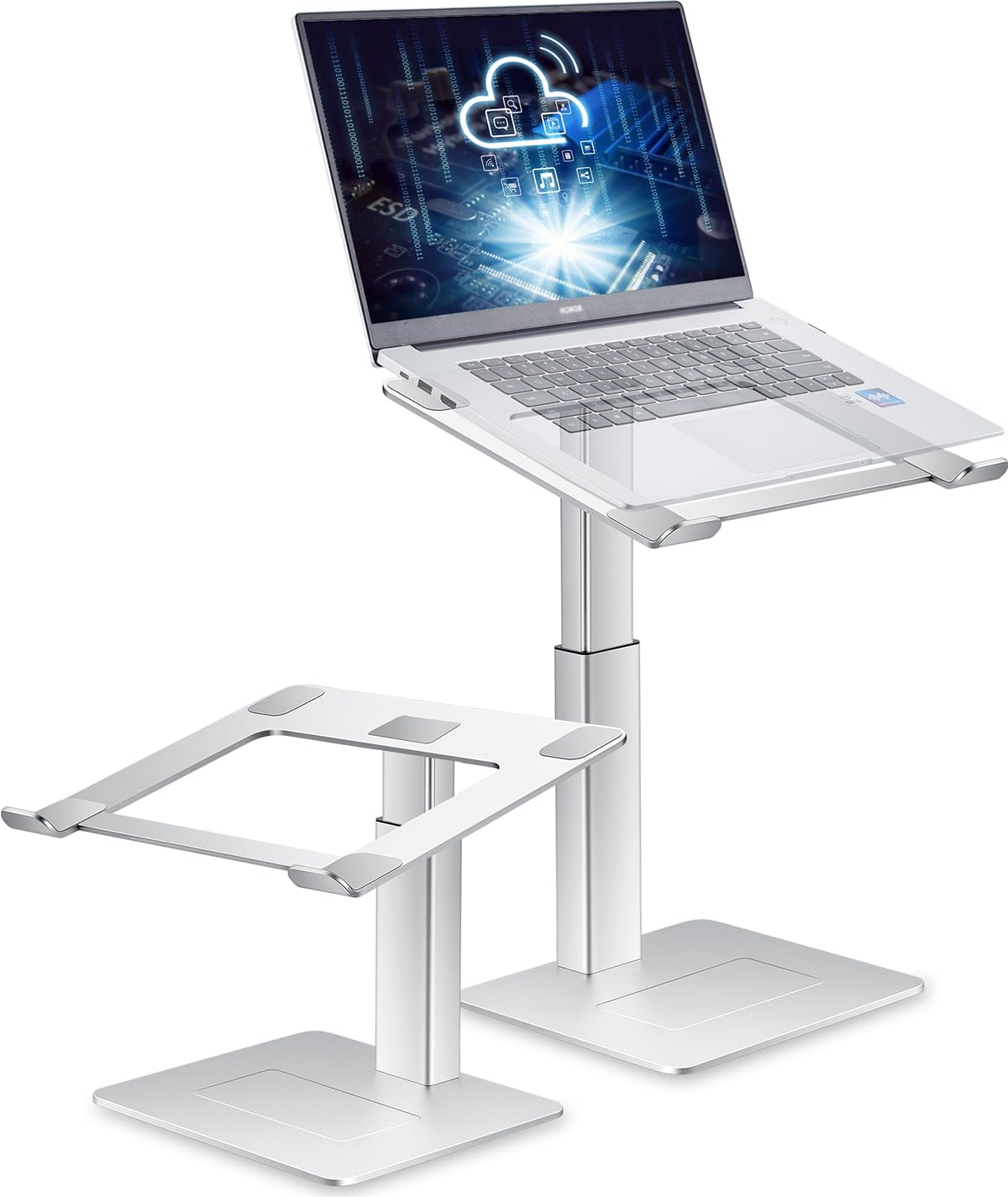 supamir Adjustable Laptop Stand for Desk, DJ Laptop Riser, Standing Desk Converter, Support Working on Computer Sitting/Standing, Compatible with