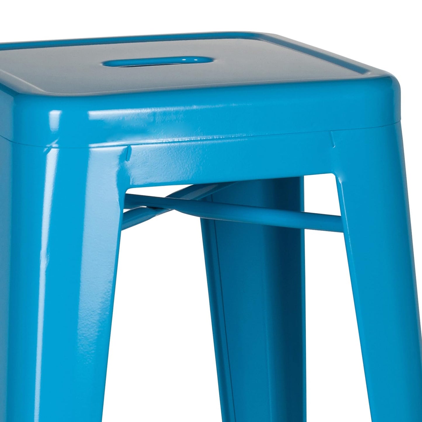 hjh OFFICE Barstool bistro stool VANTAGGIO HIGH metal stackable sturdy bistro stool light blue