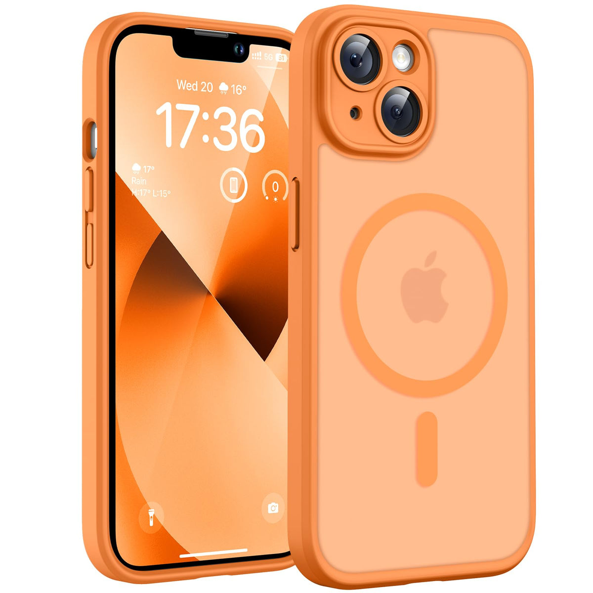 TOCOL for iPhone 13 Case, Fit for MagSafe, Upgraded Full Camera Protection, 14FT Military Grade Shockproof Magnetic Thin Slim Frosted Translucent