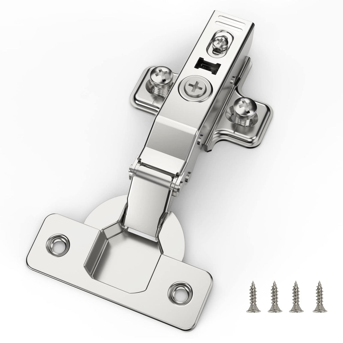 Furniware 10 pcs Soft Close Cabinet Hinge,110 Degree Full Overlay Kitchen Door Hinge,35mm Concealed Kitchen Cabinet Hinges Cabinet Door Plate with