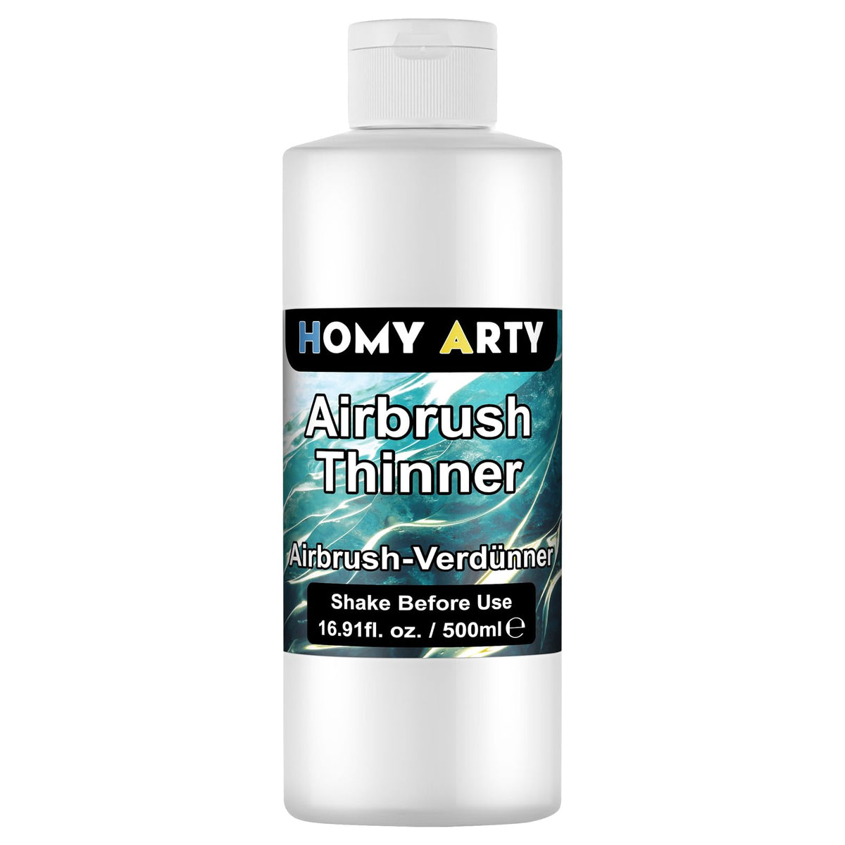 HOMY ARTY Airbrush Thinner - 500 ml, Water-Based Acrylic Paint Thinner, to Improve Color Flow for Shoes, Clothes, Metal and Plastic Models