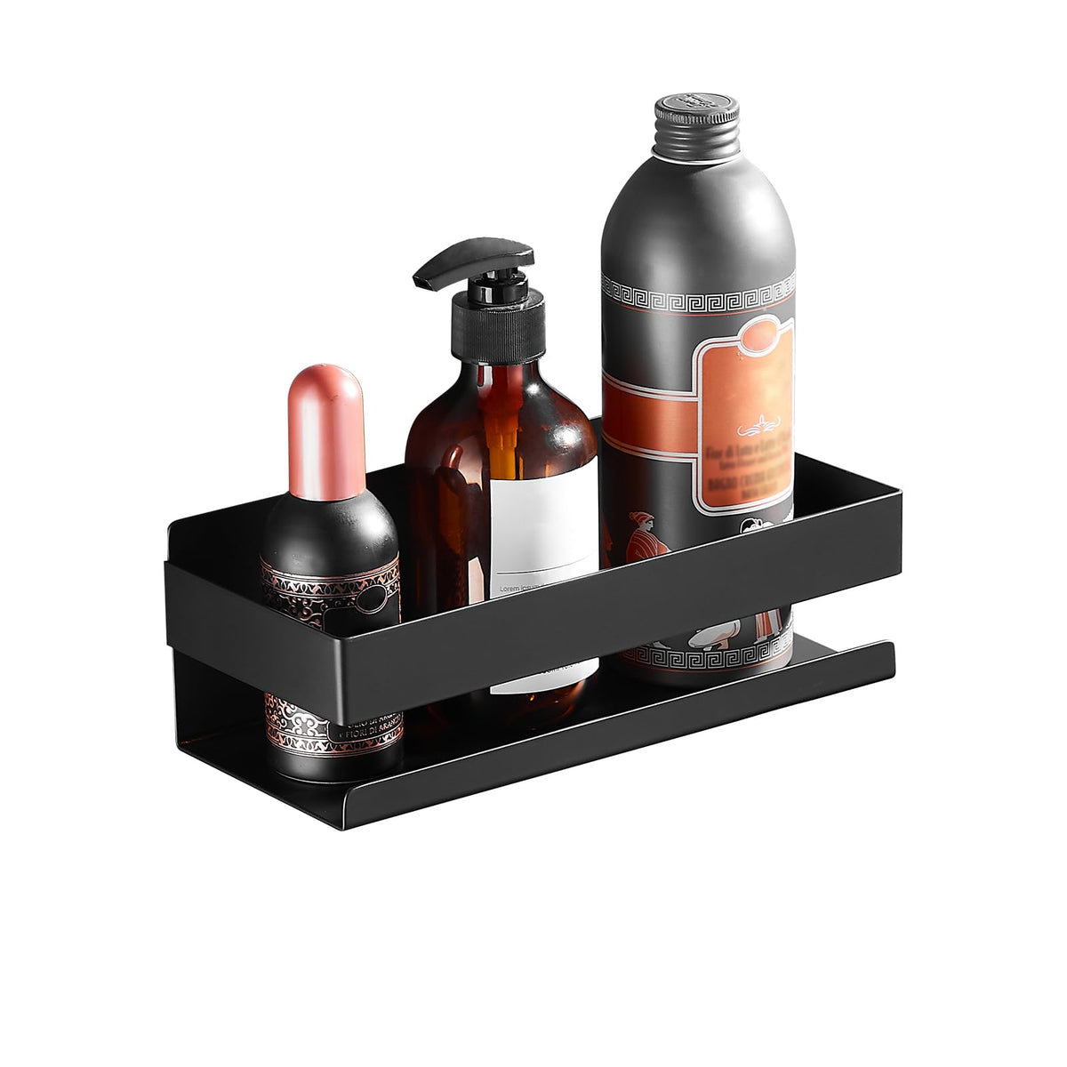 YIGUANXIN Bathroom without Drilling Storage Rack,Stainless Steel Shower Organiser Storage Rack for Kitchen,Hotel Matte Black