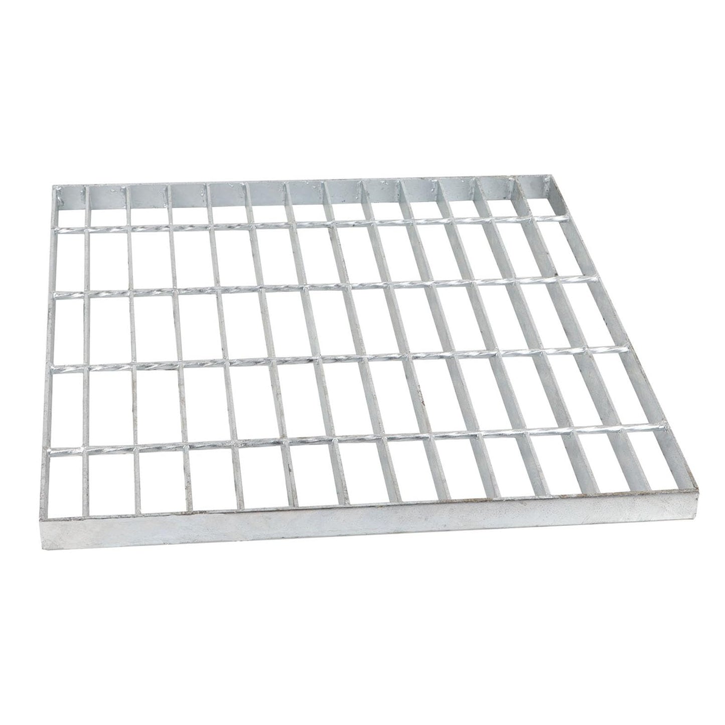 Zhildmosin Outdoor Drain Cover, 45 x 45cm Galvanized Steel Drain Grate, B125 Class Sewer Grate, Heavy Duty, Stong Ressure Resistance, Corrosion