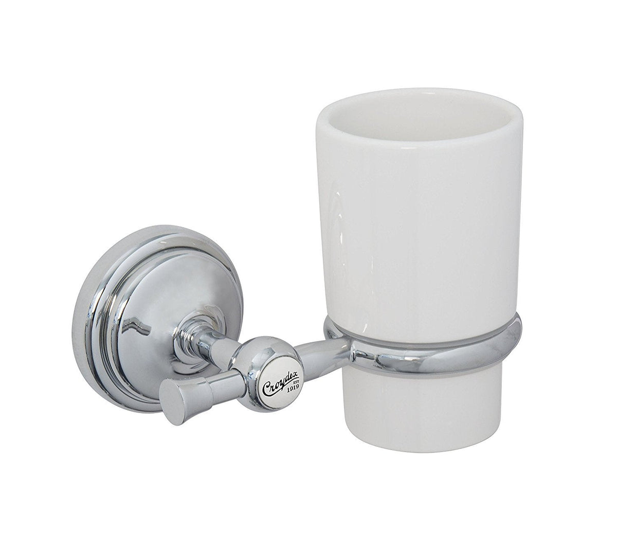 Croydex Flexi-Fix 1919 Easy to Fit Tumbler,Chrome,10.2 x 14.2 x 11.5 cm