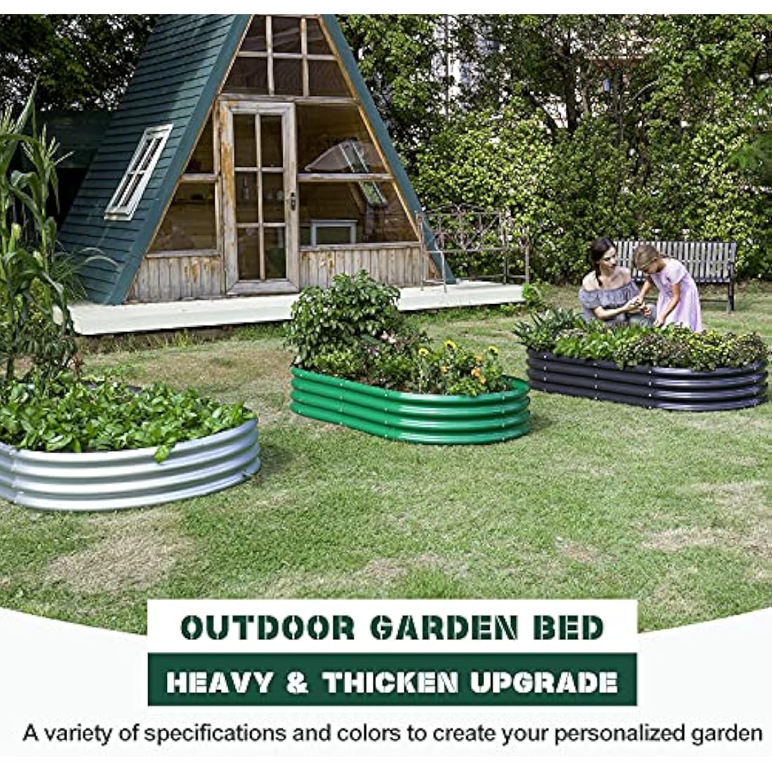 Land Guard 6ft Metal Raised Garden Bed，2 Pcs Galvanized Planter Raised Beds for Vegetables…………