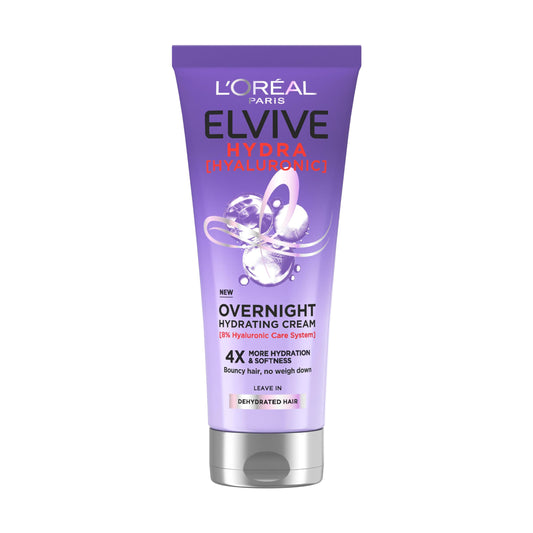 L'Or?al Paris Elvive Hydra Hyaluronic Acid Overnight Hydrating Cream for Dry Hair, 200 ml