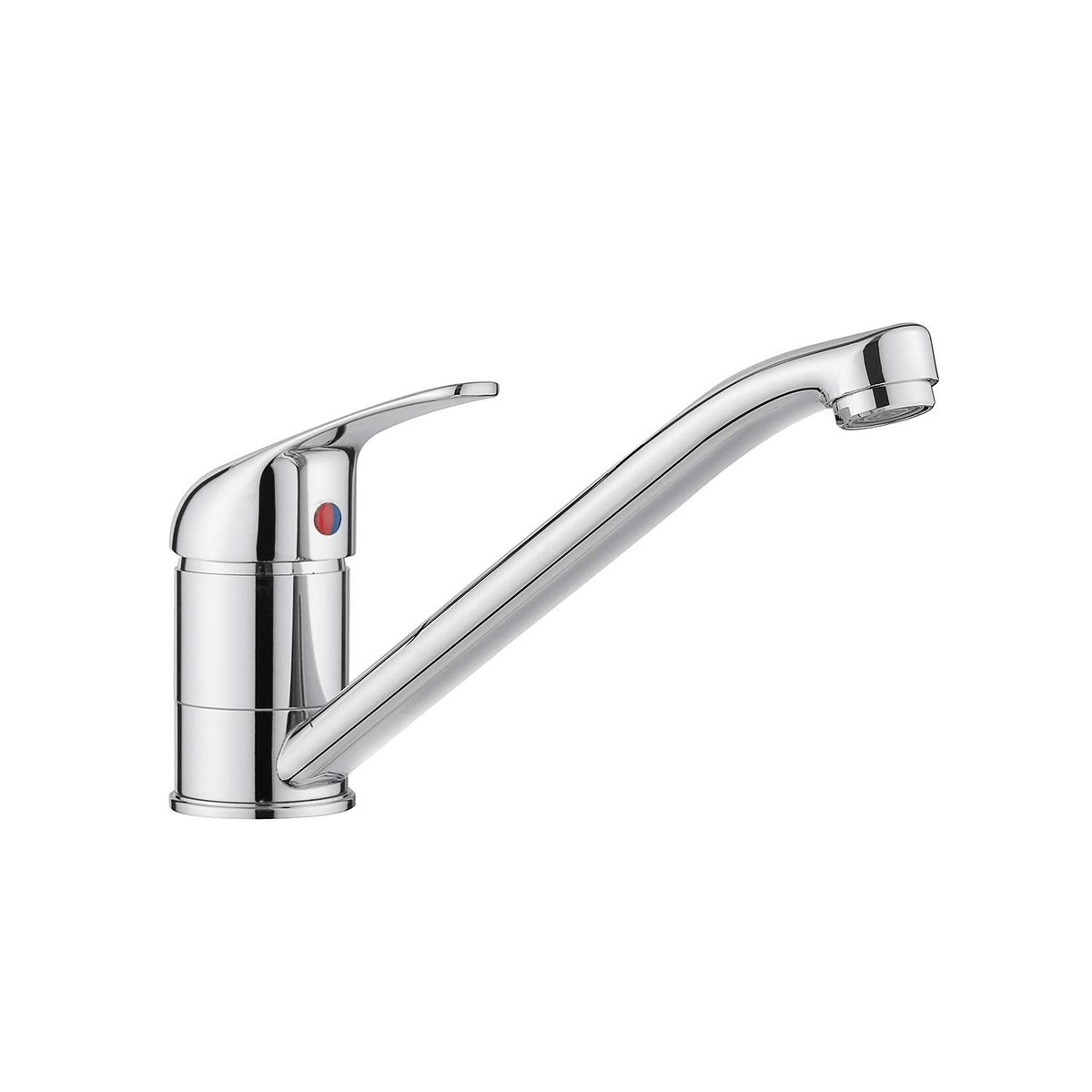 JASSFERRY Single Top Lever Kitchen Mixer Tap - Solid Brass Monobloc Design 360? Long Swivel Spout Chrome Polish Finish for Caravan & Home Sinks
