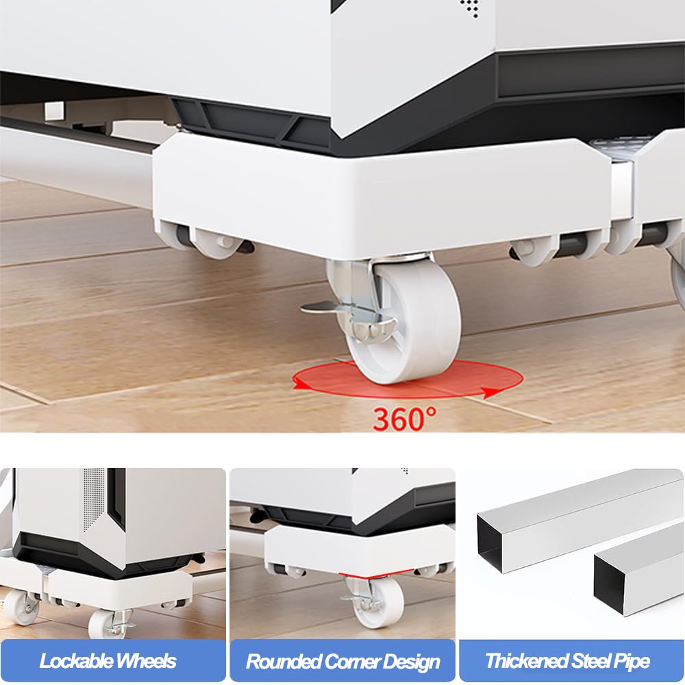 Niciksty Adjustable Mobile CPU Stand, White