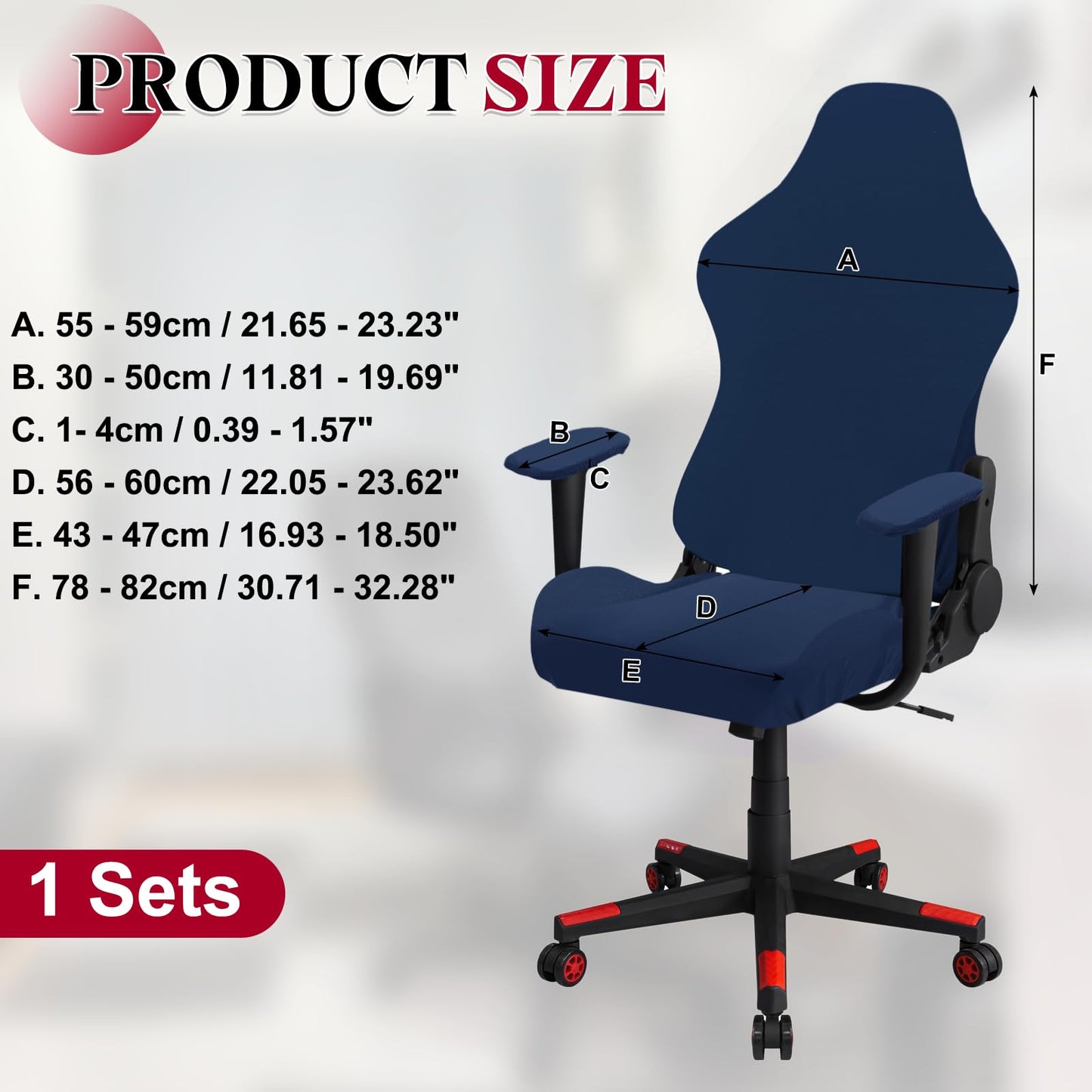 sourcing map Gaming Chair Covers, Stretchable Office Computer Chair Slipcover with Armrest Covers