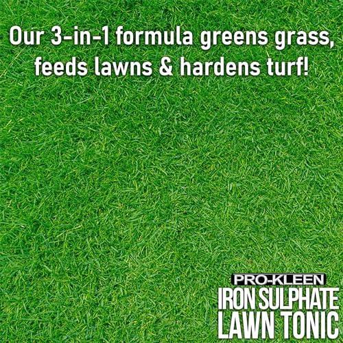 Pro-Kleen Lawn Tonic Liquid Iron Sulphate Quality Ferrous Conditioner, Fertiliser, Grass Greener, Turf Hardener | Long-Lasting for a Healthier Looking Garden | Helps Prevent Lawn Disease (5 Litres)