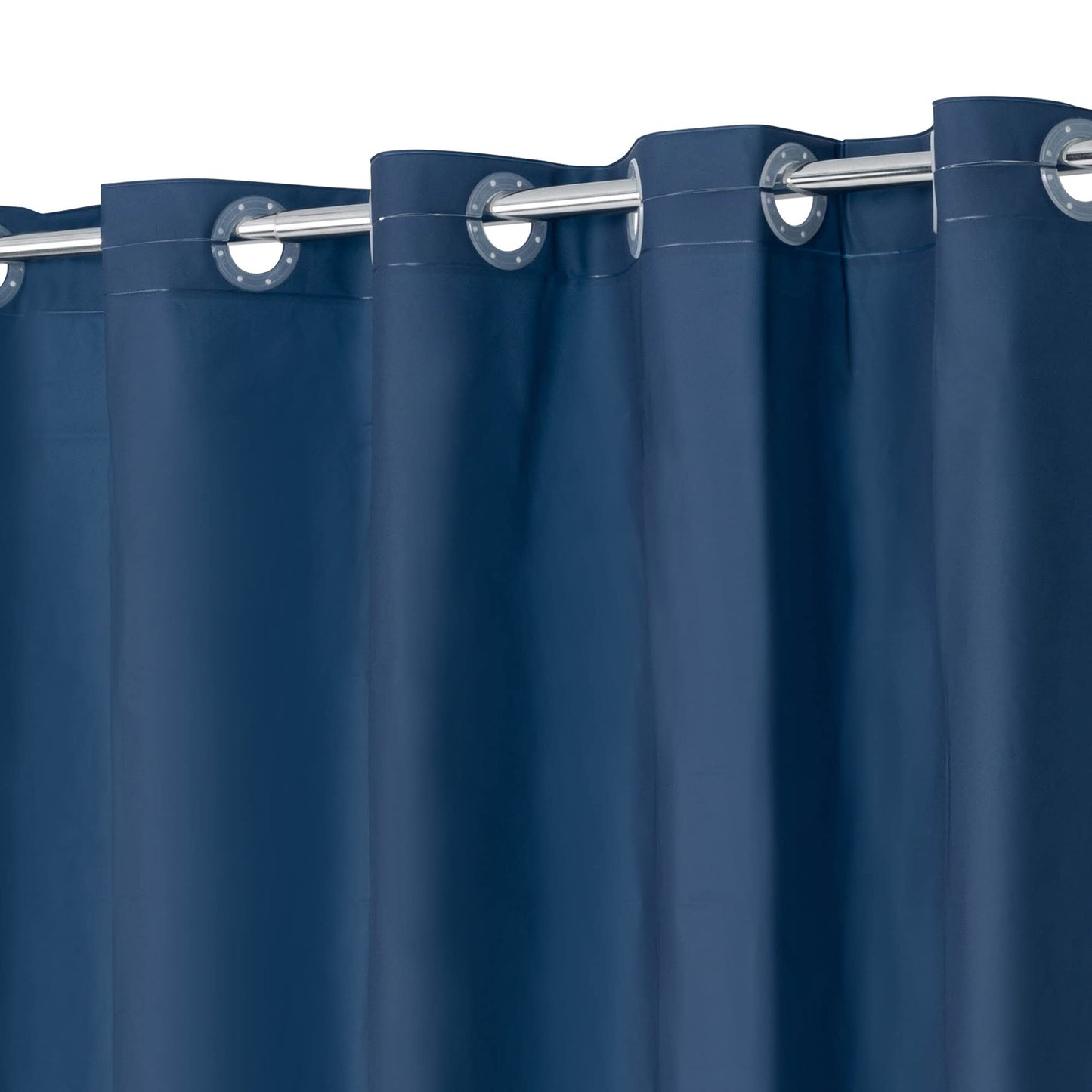 ABLUEN No Hook PEVA Shower Curtain or Liner - 8G Heavy Duty Blue Bathroom Shower Curtain No Hooks Required, Waterproof Plastic & PVC Free, Standard