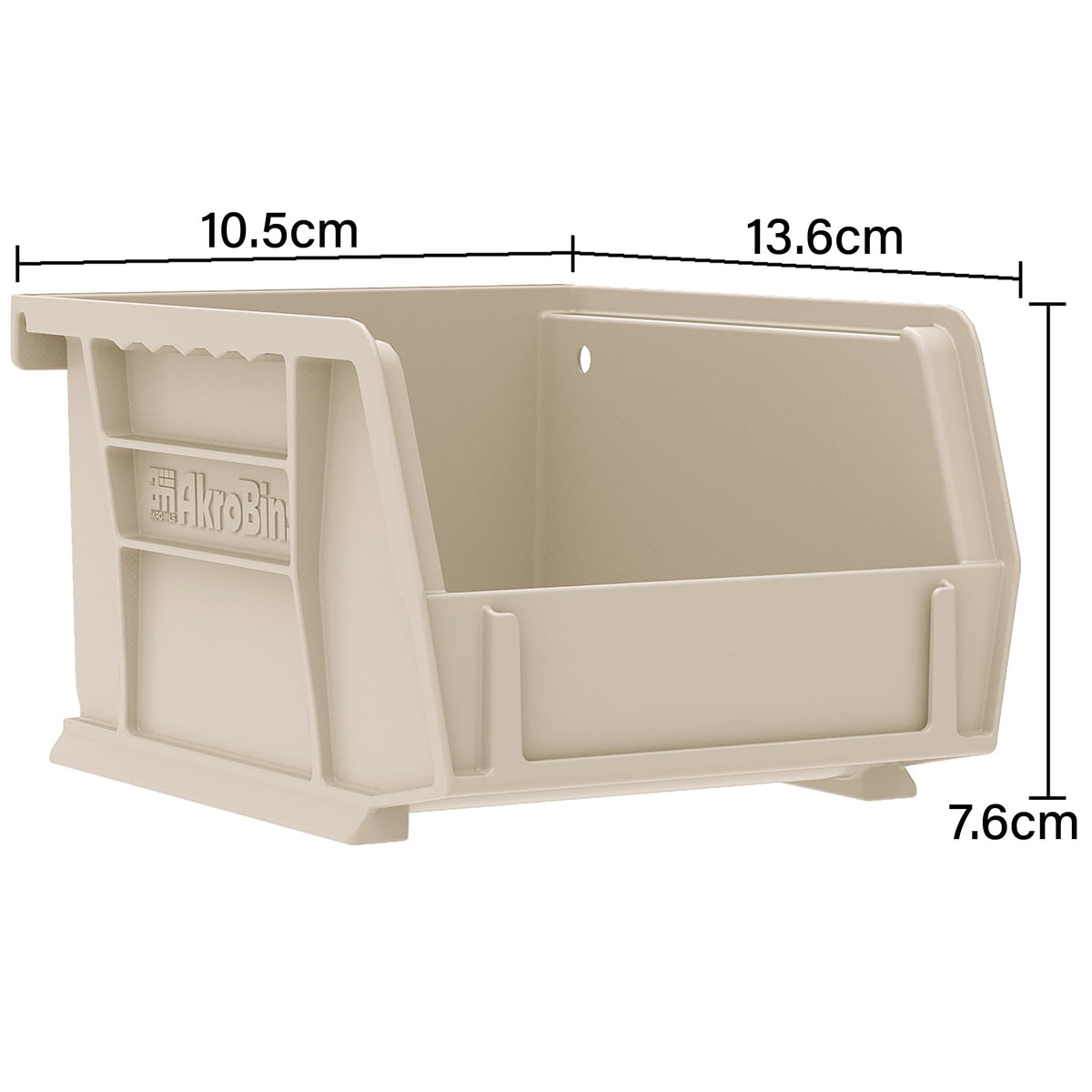 Akro-Mils 30210 AkroBins Plastic Storage Bins, Space-Saving Stackable Bins for Garage, Pantry, Craft Storage, 5x4x3 Inch, Grey, 6-Pack