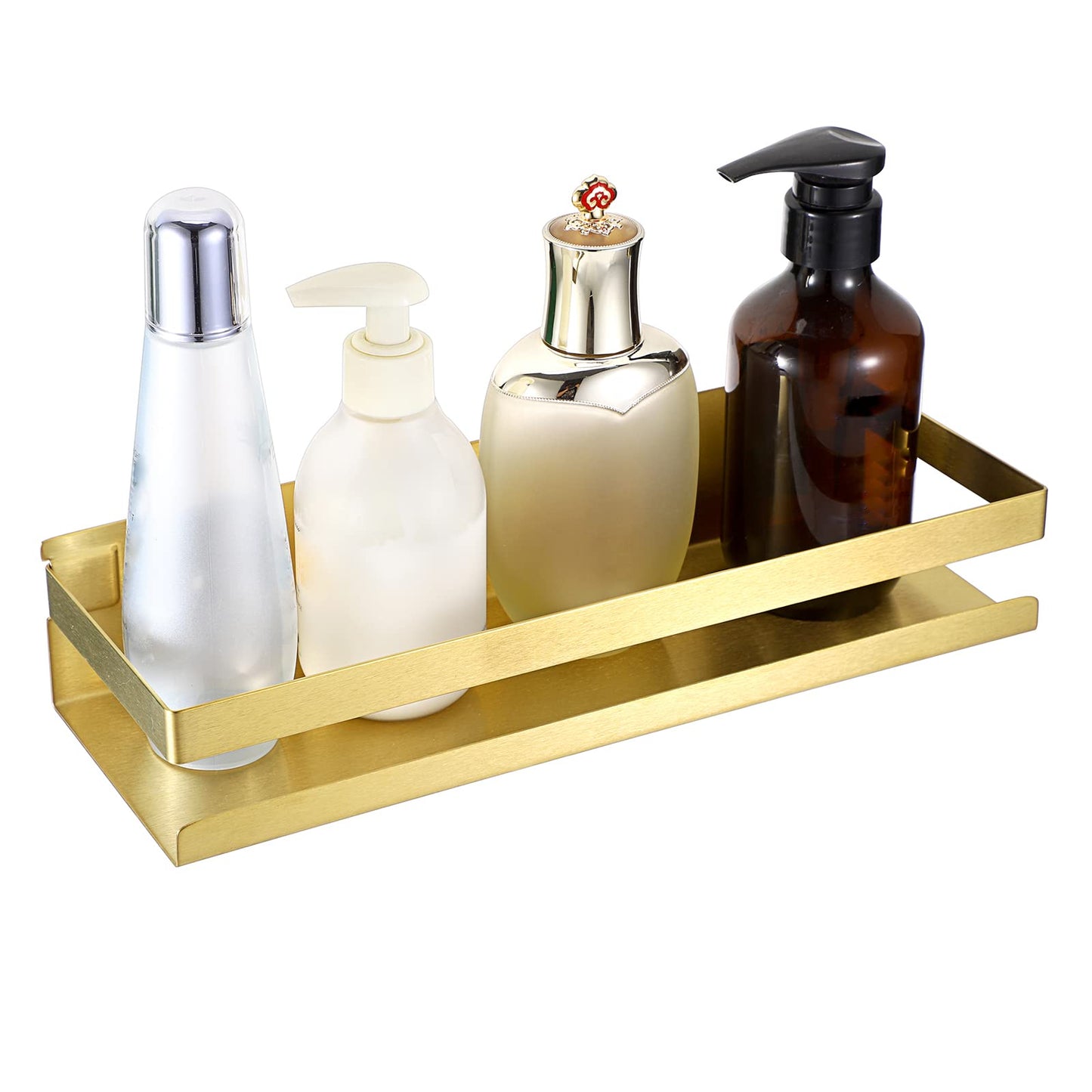 IGNPION Bathroom Corner Shelf Stainless Steel Bathroom Accessories, Wall Mounted Bathroom Shelf, Storage Organizer for Kitchen, Hotel (Gold, 30cm)
