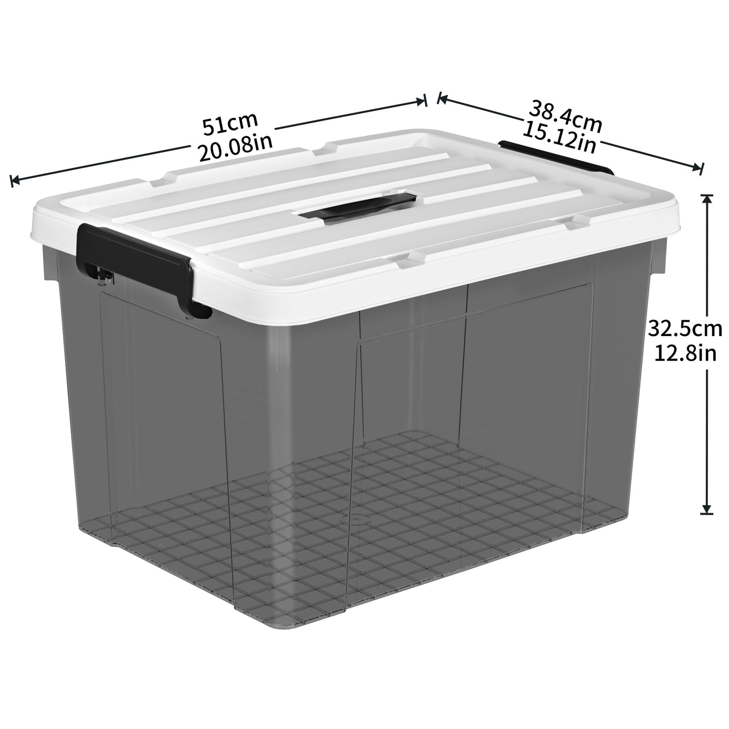 Cetomo 45L*6 Storage Boxes, Carry Plastic Storage Box with Lids, Organizing Container with Handle and Secure Latching Buckles, Stackable, Nestable