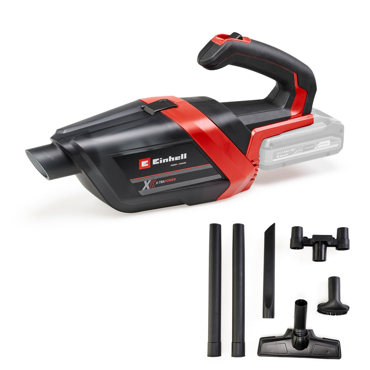 Einhell Cordless Handheld Vacuum Cleaner 18V Power X-Change, Lightweight and Powerful Cleaning Of Floors, Stairs, Sofas, Cars and Caravans, Without