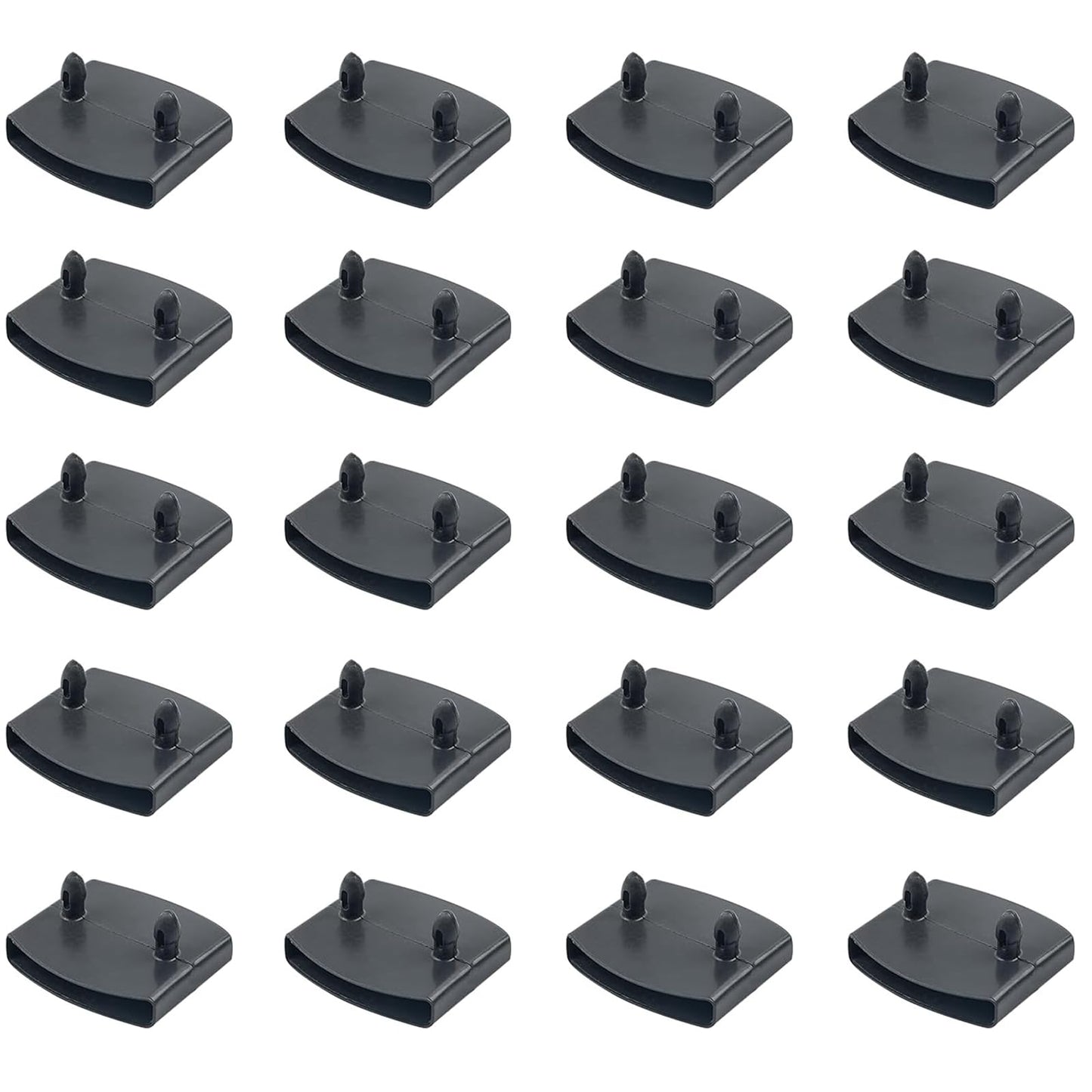 SCHUIWINNER 20Pcs Plastic Bed Slat Holders Kits Connecting Accessories Bed Slat Clips for Beds Replacement (Black)