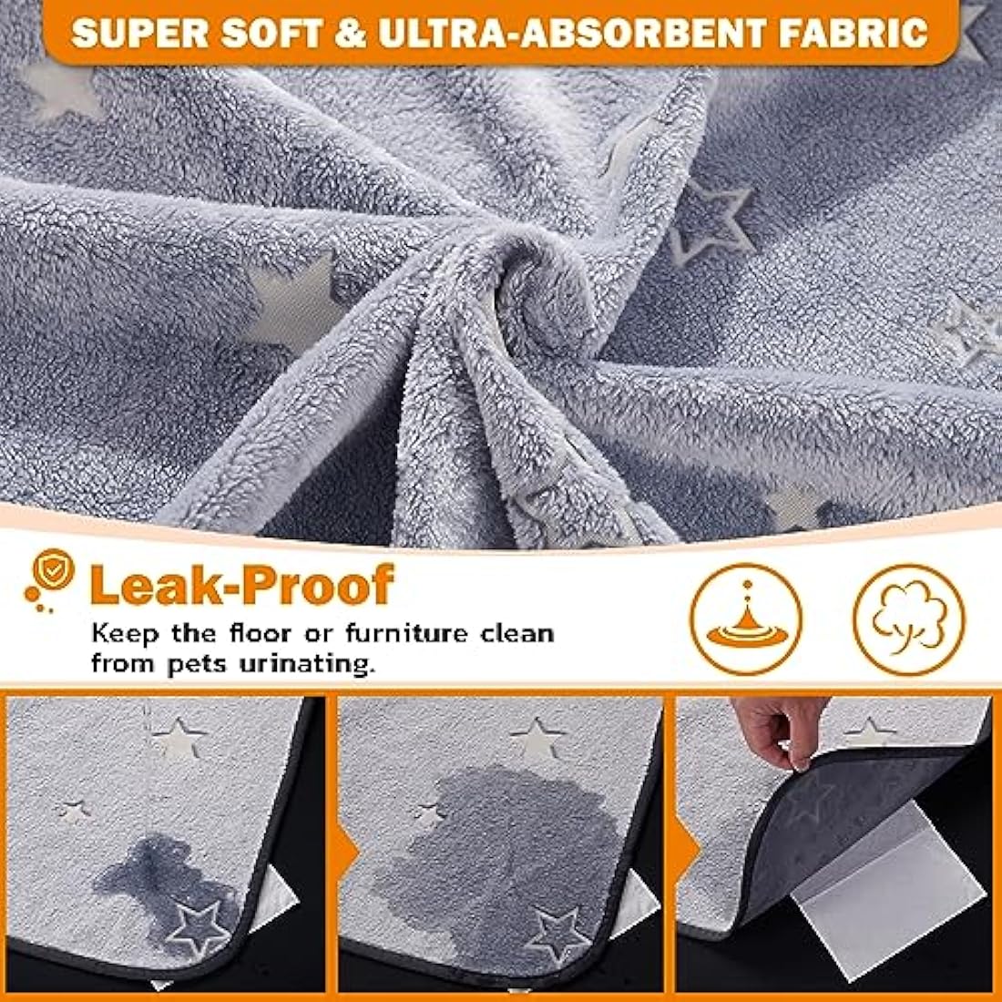Washable Puppy Pads Extra Large, 168x125cm Fast Absorption Reusable Puppy Pads, Dog Pee Pad xl, Waterproof Whelping Pads, Non-Slip Large Puppy Training Pads Pet Playpen Puppy Mat for Floor, Dog Crate