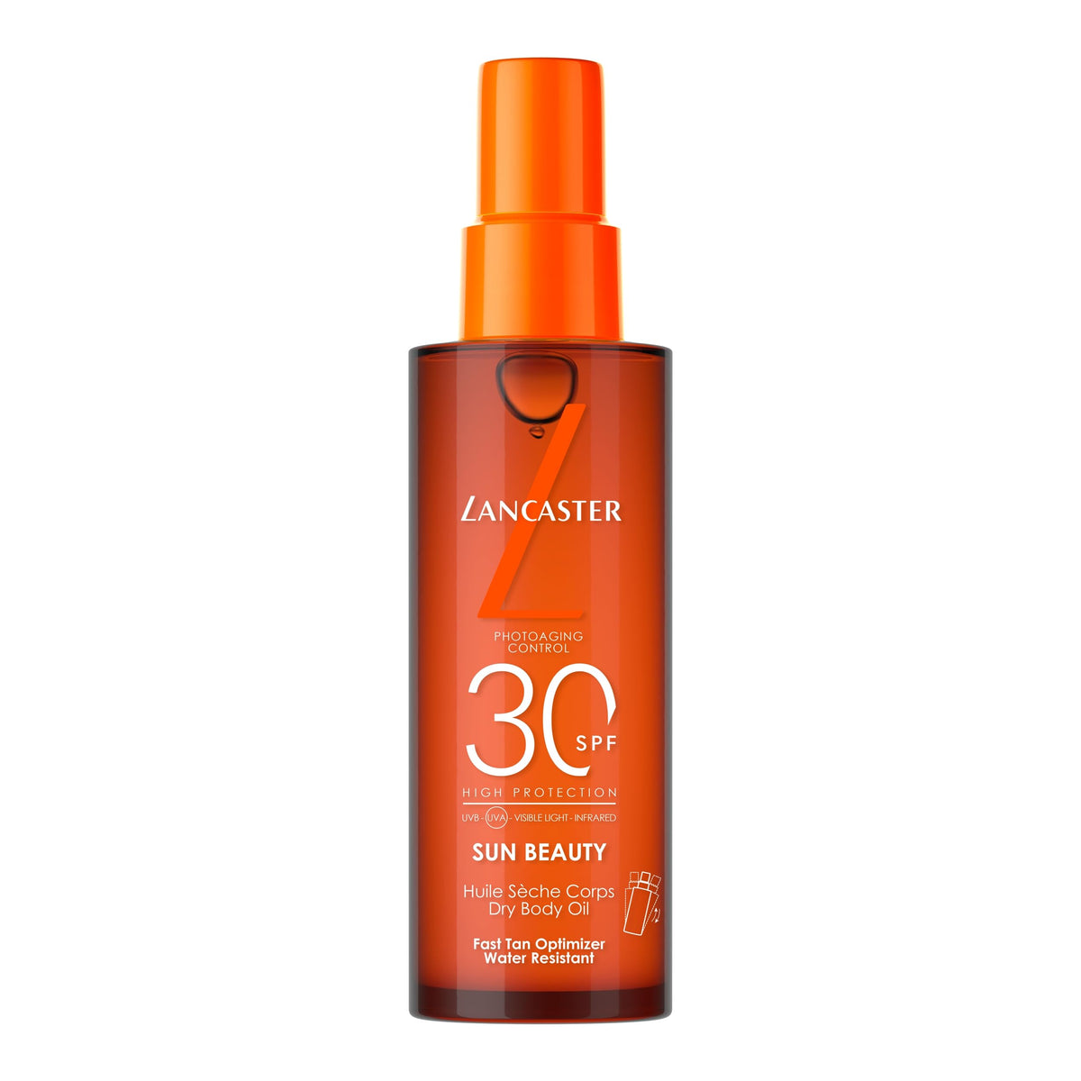 Lancaster Sun Beauty Dry Body Oil SPF30 150ml | Photoaging Control | Broad Spectrum Sun Protection | Fast Tan Optimizer | Water Resistant Formula |