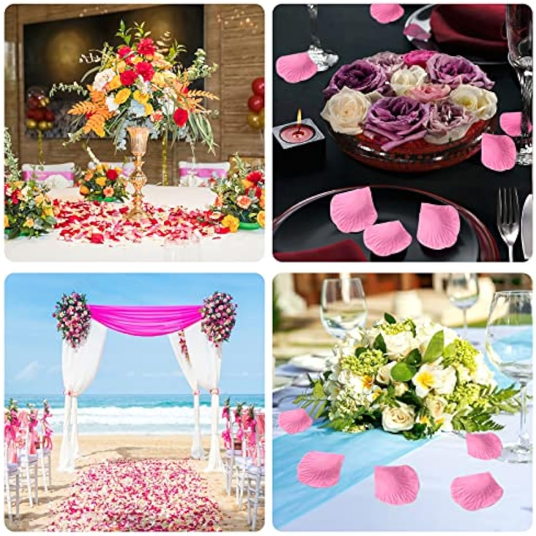 DONQL 2300PCS Pink Rose Petals Decoration, Artificial Silk Flowers Petals, Fake Roses Petals for Bed Bedroom Wedding, Red Rose Petals Romantic Valentines Birthday Party Decorations (Pink)