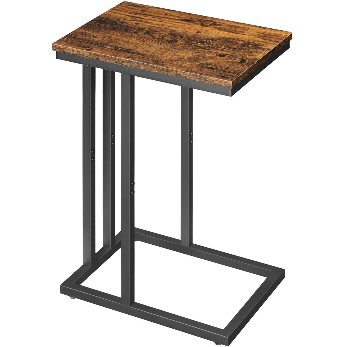 HOOBRO C-Shaped Side Table, Narrow Sofa Side Table, Coffee Snack Table with Metal Frame, Laptop Table, Slim Bedside Table for Bedroom, Living Room