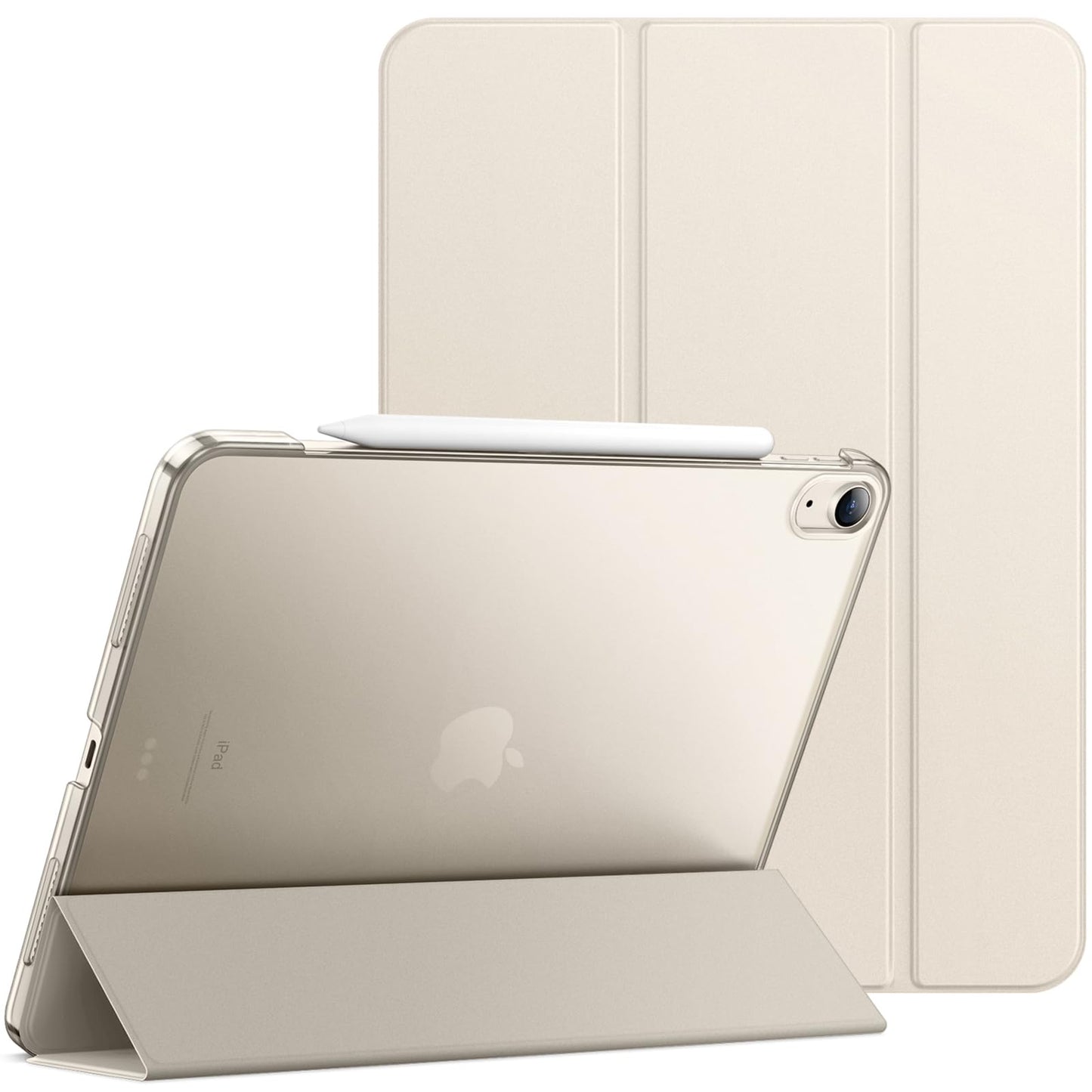 JETech Case for iPad Air 13-Inch M3/M2 (2025/2024), Slim Stand Hard Back Shell Smart Cover with Auto Wake/Sleep (Starlight)