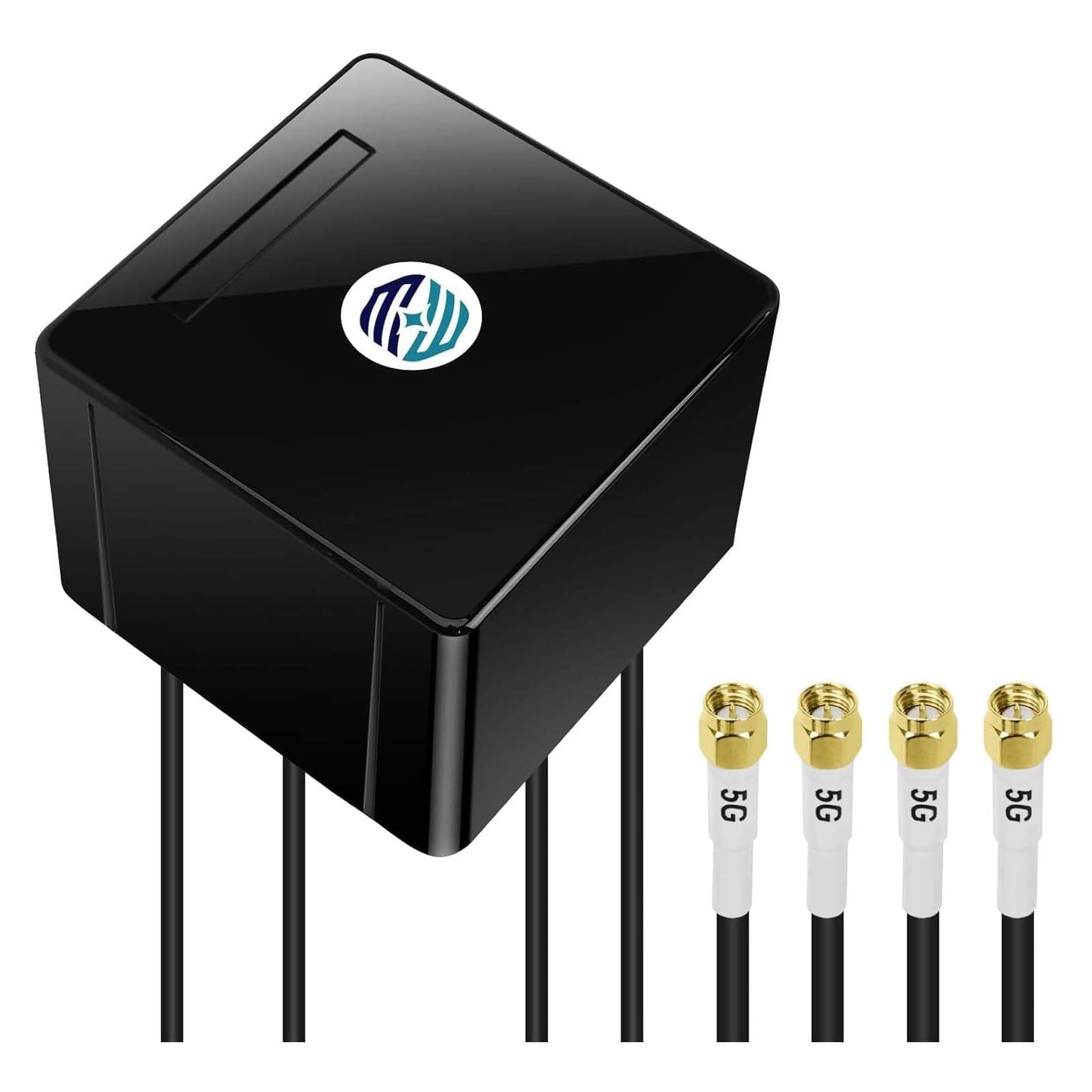 Maswell 5G Antenna Outdoor 4X4 MIMO, Up to 6dBi, Omni Cellular 600-8000MHz External Aerial for Campervan Home Router Modem, Cross Polarized 4G LTE 5G,