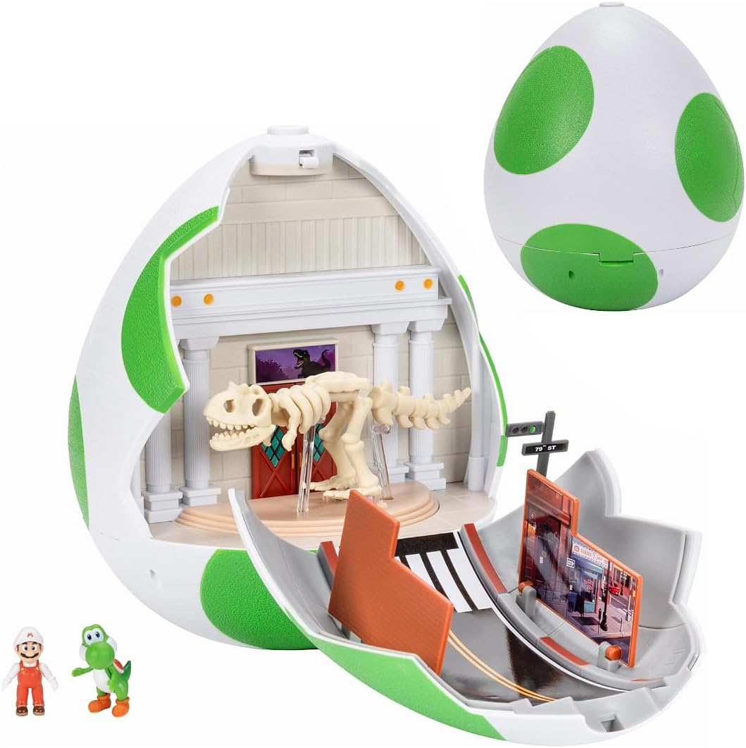 The Super Mario Galaxy Movie Yoshi Egg Playset, Used-good, missing characters, scruffy box