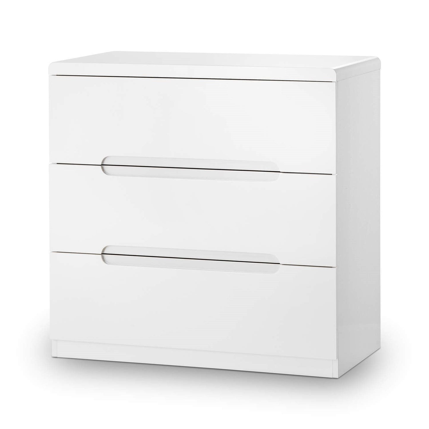 Julian Bowen Manhattan 3 Drawer Chest - High Gloss White Chests