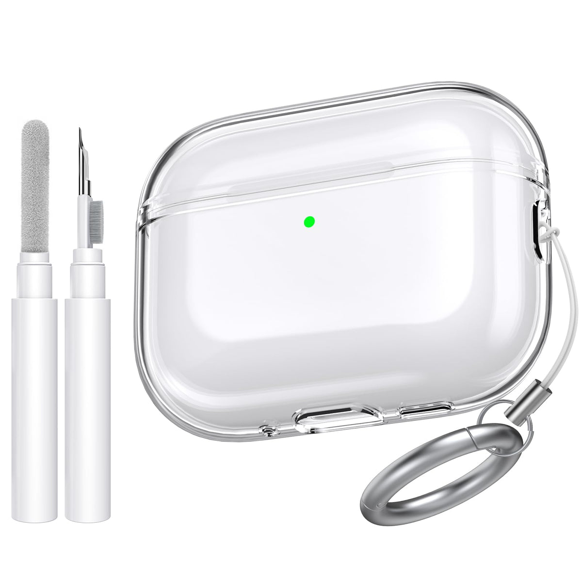 AhaStyle Clear Airpods Pro 3 Case Cover 2025 [Anti-Yellowing] Soft TPU Protective Skin for Apple AirPods Pro 3rd Generation Case with Cleaner Kit