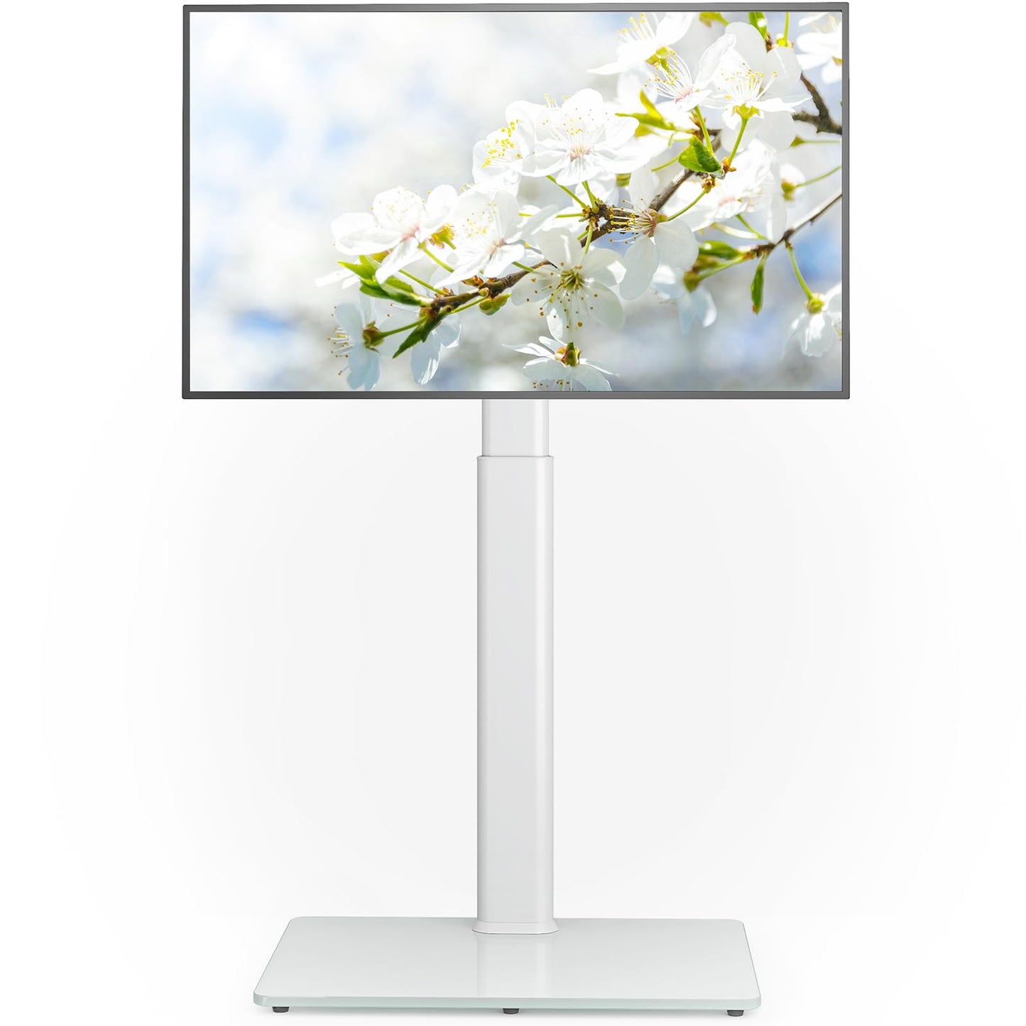 Universal Floor TV Stand with Mount 70 Degree Swivel 9 Level Height Adjustable and Space Saving Design for Most 27 to 65 inch LCD, LED OLED TVs,