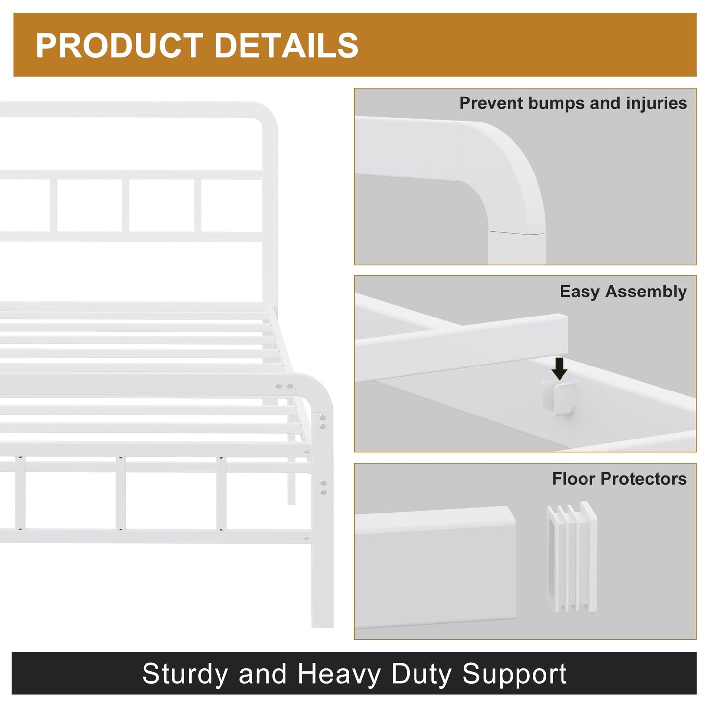 Yicensen Small Double Bed Frame with Headboard and Footboard