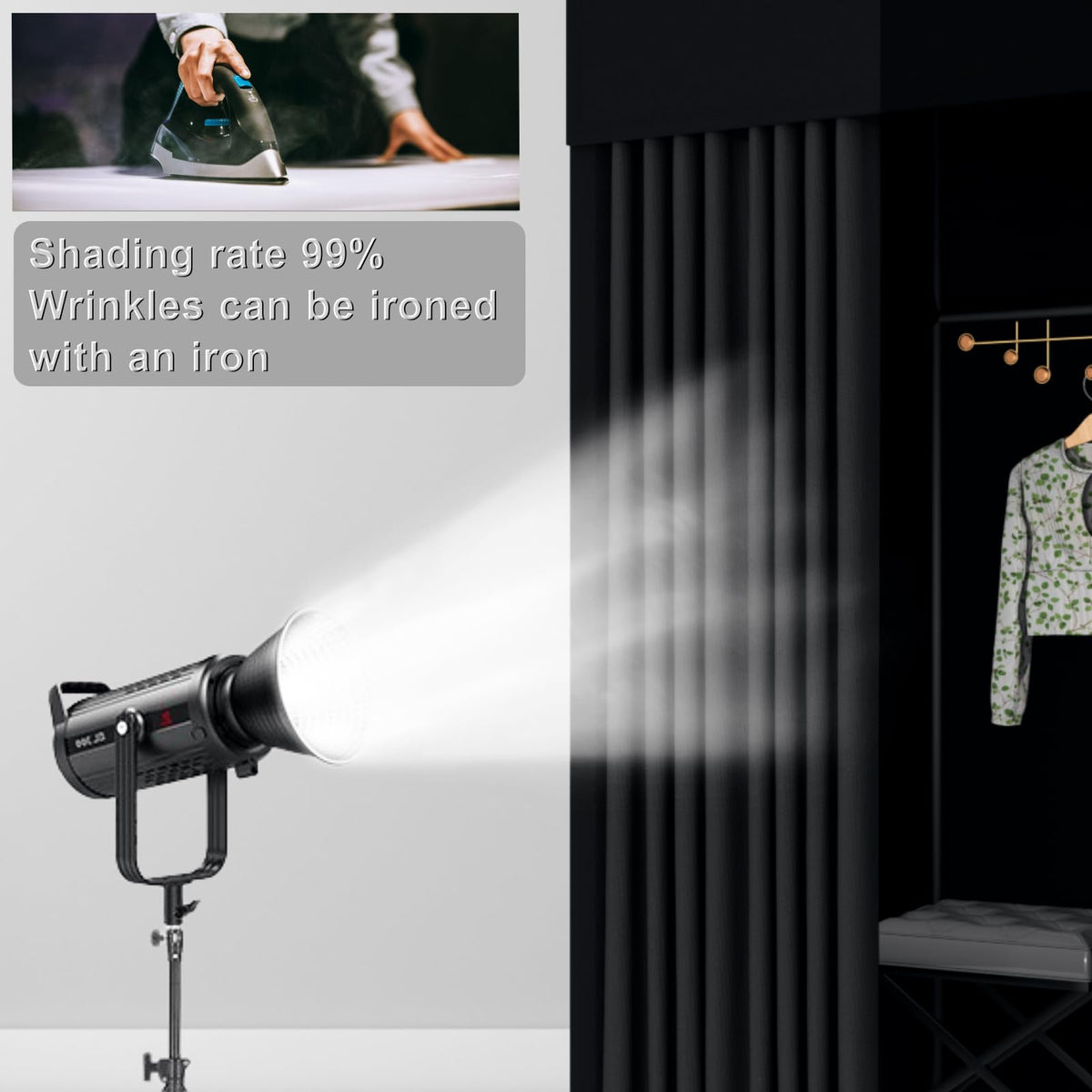 Clothing Store Fitting Room, Movable Square Changing Room, DIY Temporary Locker Room with Shading Curtain and Hook Up