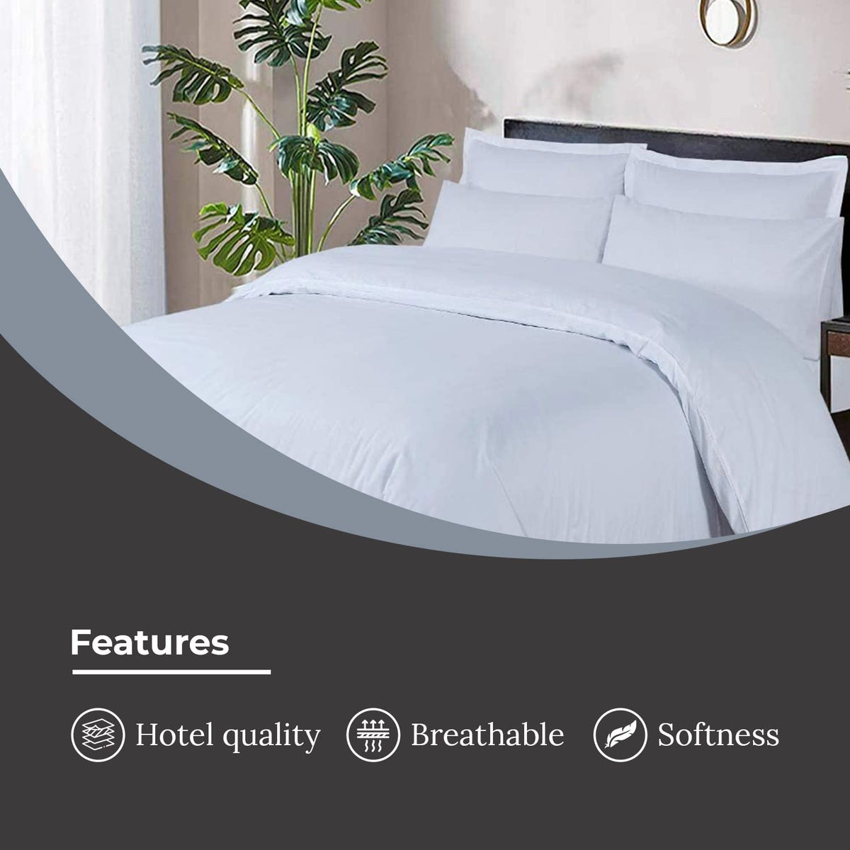 DTEX HOMES Duvet Cover 100% Pure Cotton Hotel Quality 800 Thread Count Duvet Set with Pillowcases Easy Care and Super Soft Luxury Bedding Double Duvet