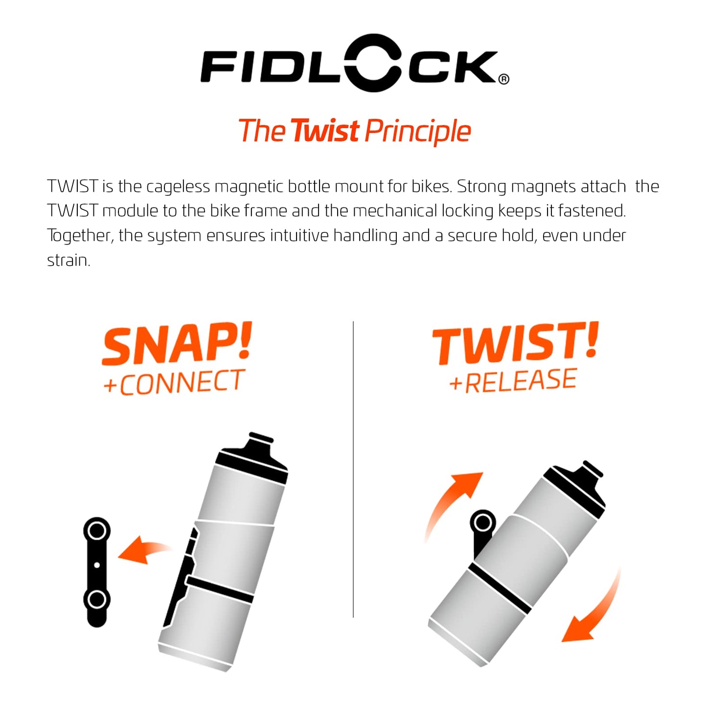 Fidlock Twist Bottle Set 800 + Bike Base Transparent Clear