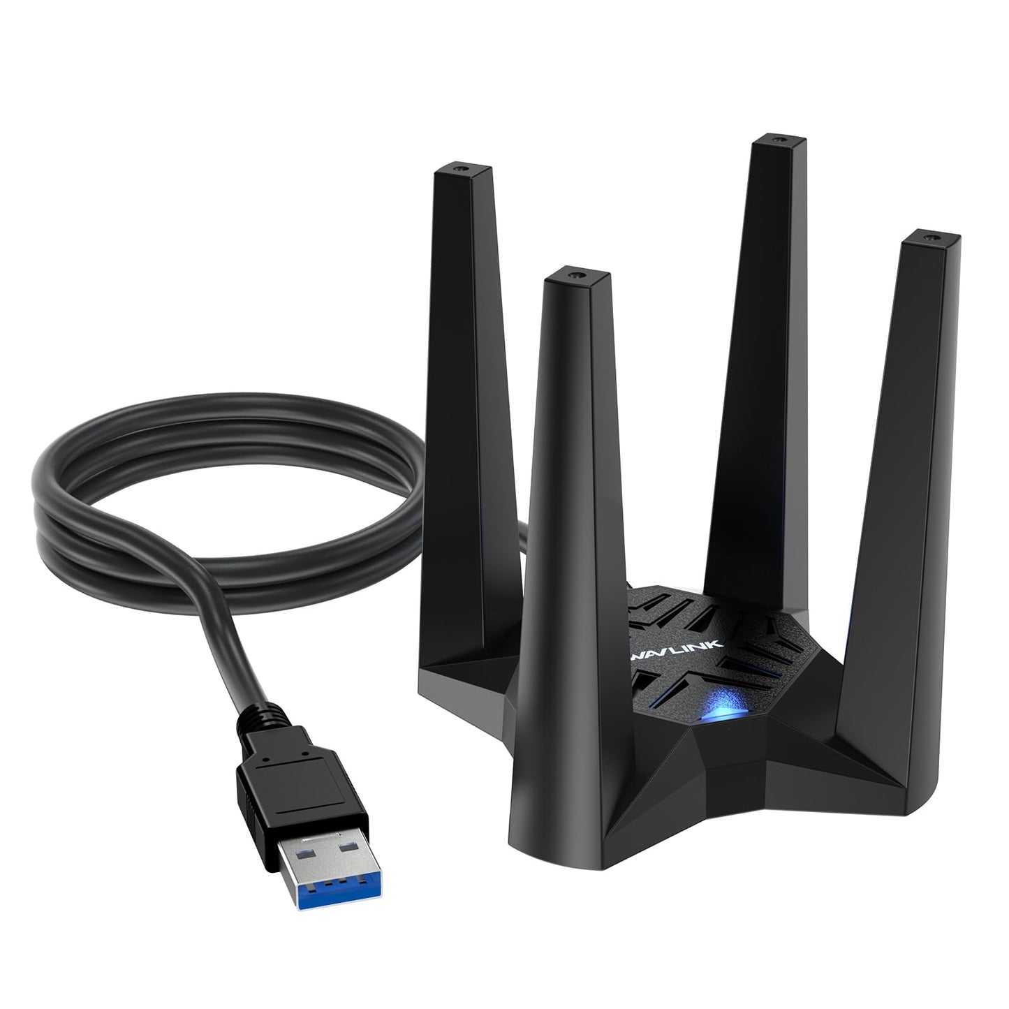 AX1800 USB WiFi Adapter for Desktop PC, WAVLINK USB WiFi Dongle, Dual Band 5Ghz(1201Mbps) + 2.4Ghz(574Mbps), MU-MIMO, Beamforming, WPA3 Encryption,