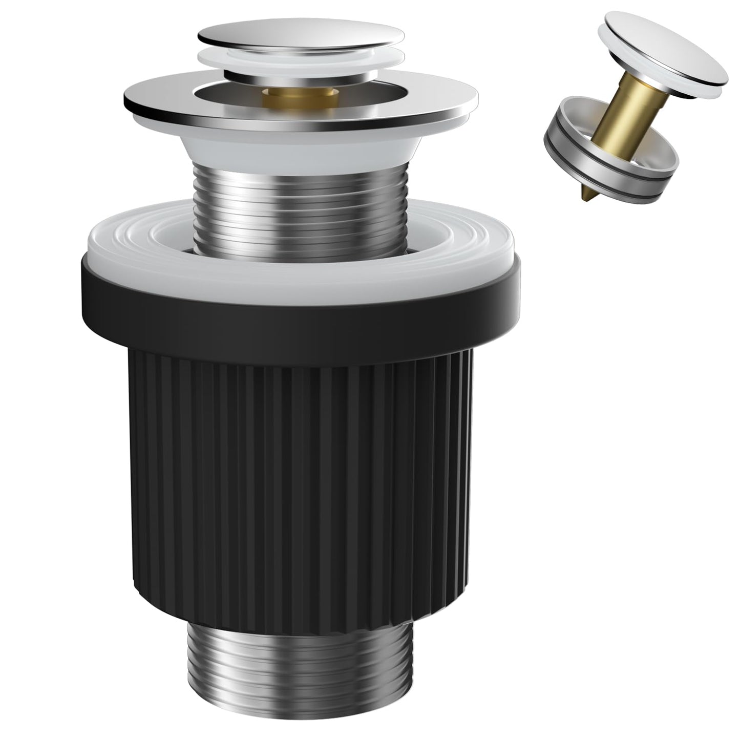 Hibbent Pop-Up Basin Waste, Fits for Slotted & Unslotted Basins, Chrome