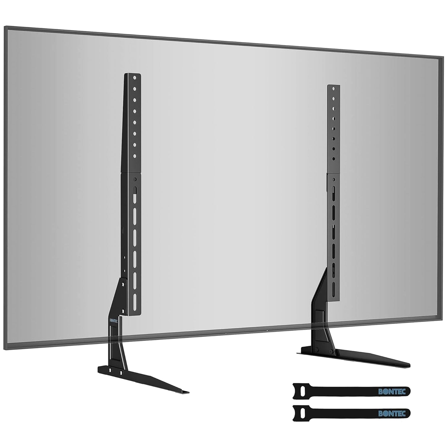 BONTEC Universal Table Top TV Stand Pedestal for 22-65 inch LCD/LED/OLED/Plasma TVs, Replacement TV Stand Legs for Screen, Securely Holds 50KG &