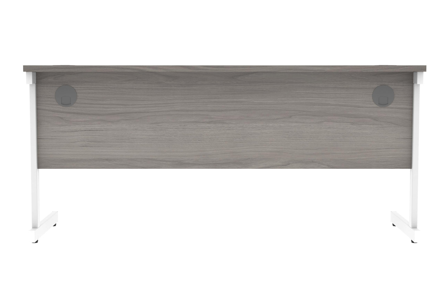 Office Hippo Essentials Rectangular Writing Computer Work Place, Home Office Desk with Cable Port Management, MFC, Alaskan Grey Oak, 160x60cm