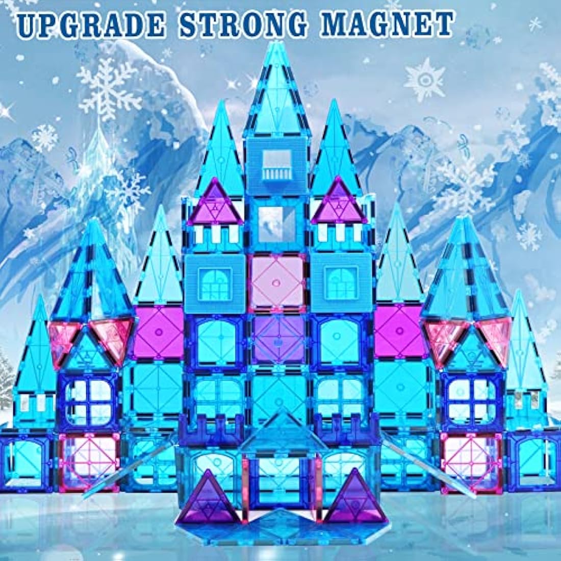 Magnetic Building Blocks Magnetic Tiles 102PCS Princess Castle STEM Toys With Ferris Wheel/2 Cars Educational Construction Magnets Toys Gift for Kids Boy Girls Age 3+ 4 5 6 7 8 Year Christmas Birthday