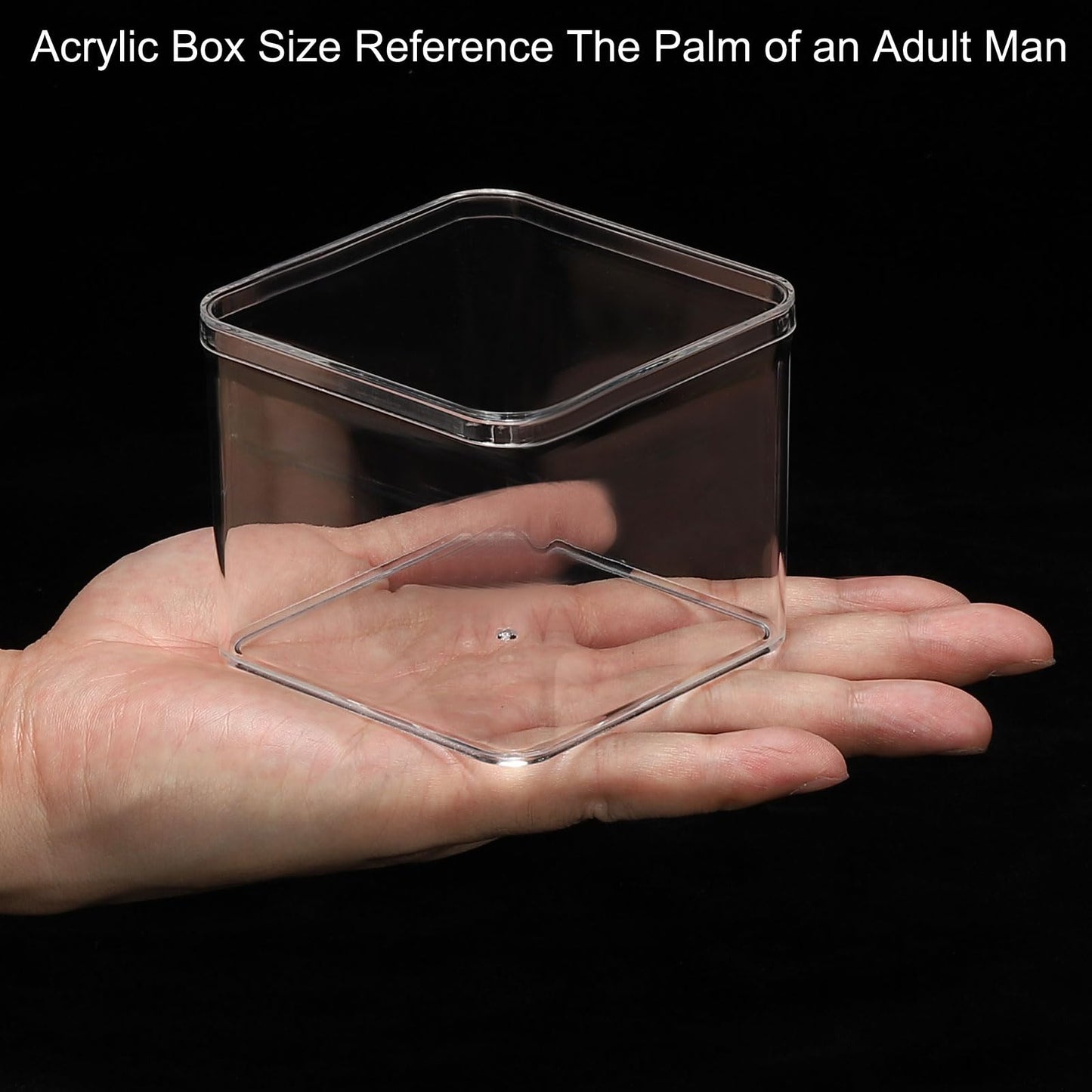 PATIKIL Acrylic Box with Lid 3.15" x 3.15" x 2.64", Clear Acrylic Display Boxes Plastic Square Cube Containers Storage Organizer for Candy Tiny