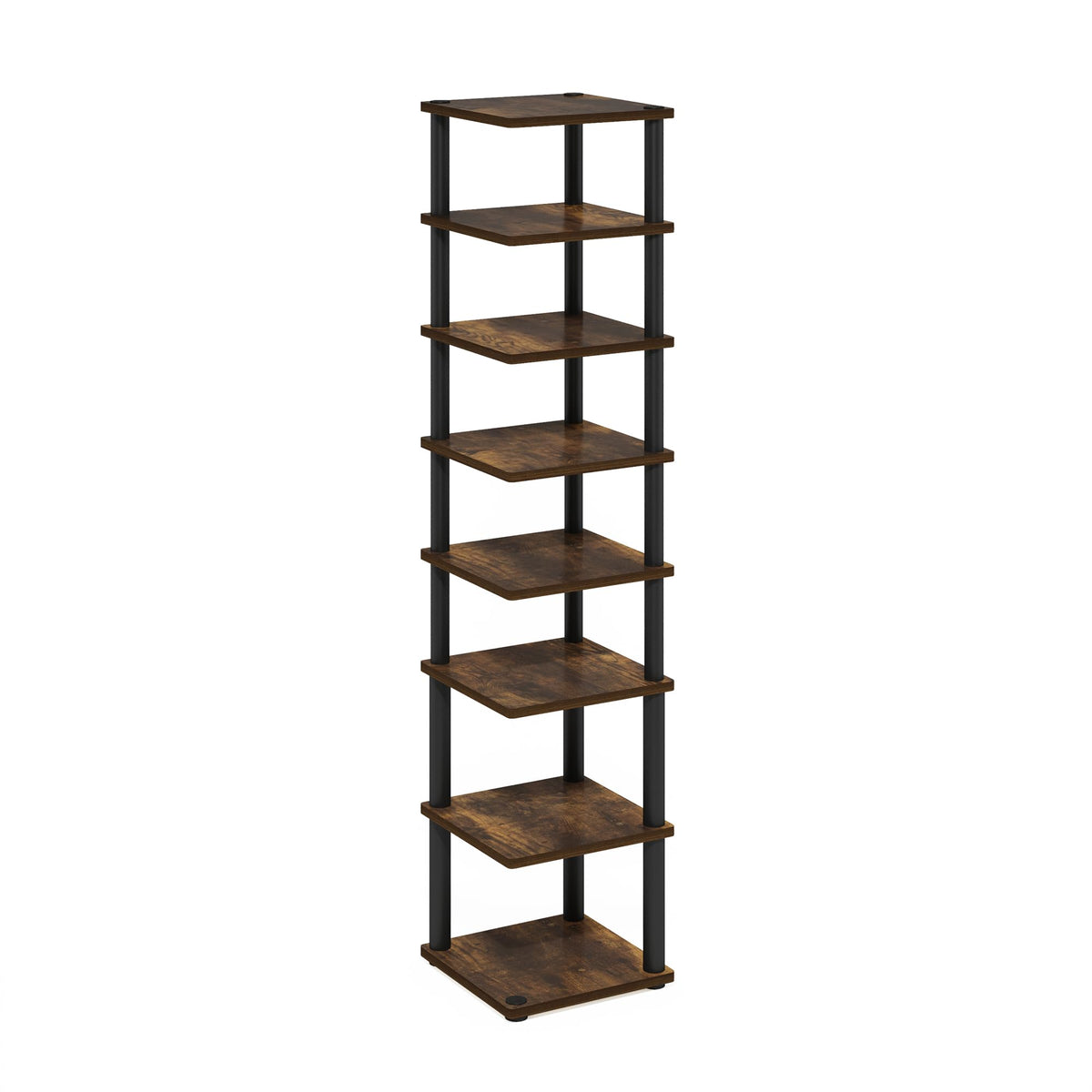Furinno TURN-N-TUBE Shoe Rack, 8-Tier Shoe Organizer, Free Standing Shoe Storage with Vertical Space Saving Shoe Tower, 11.6 x 11.6 x 52.6