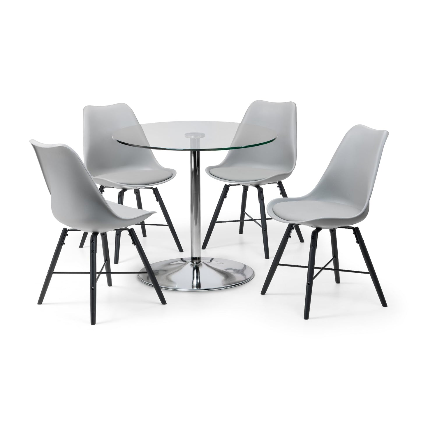 Julian Bowen Kari Dining Chairs, Set of 2, Grey - H83 x W48 x D54cm