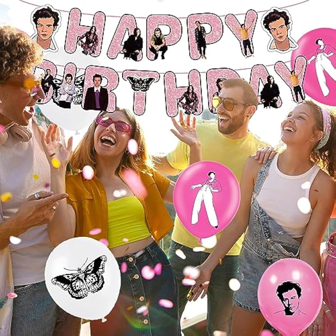 Singer Birthday Party Decorations, Singer Party Supplies Music Star Happy Birthday Banners Balloons Cupcake Cake Toppers for Fans Girls