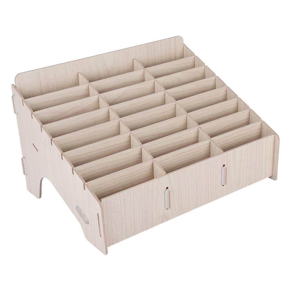 24 Grids Wooden Storage Box Mobile Phone Management Racks Desk Tidy for Watches, Wallets, Coins, Keys Accessories Organizer Storage Container