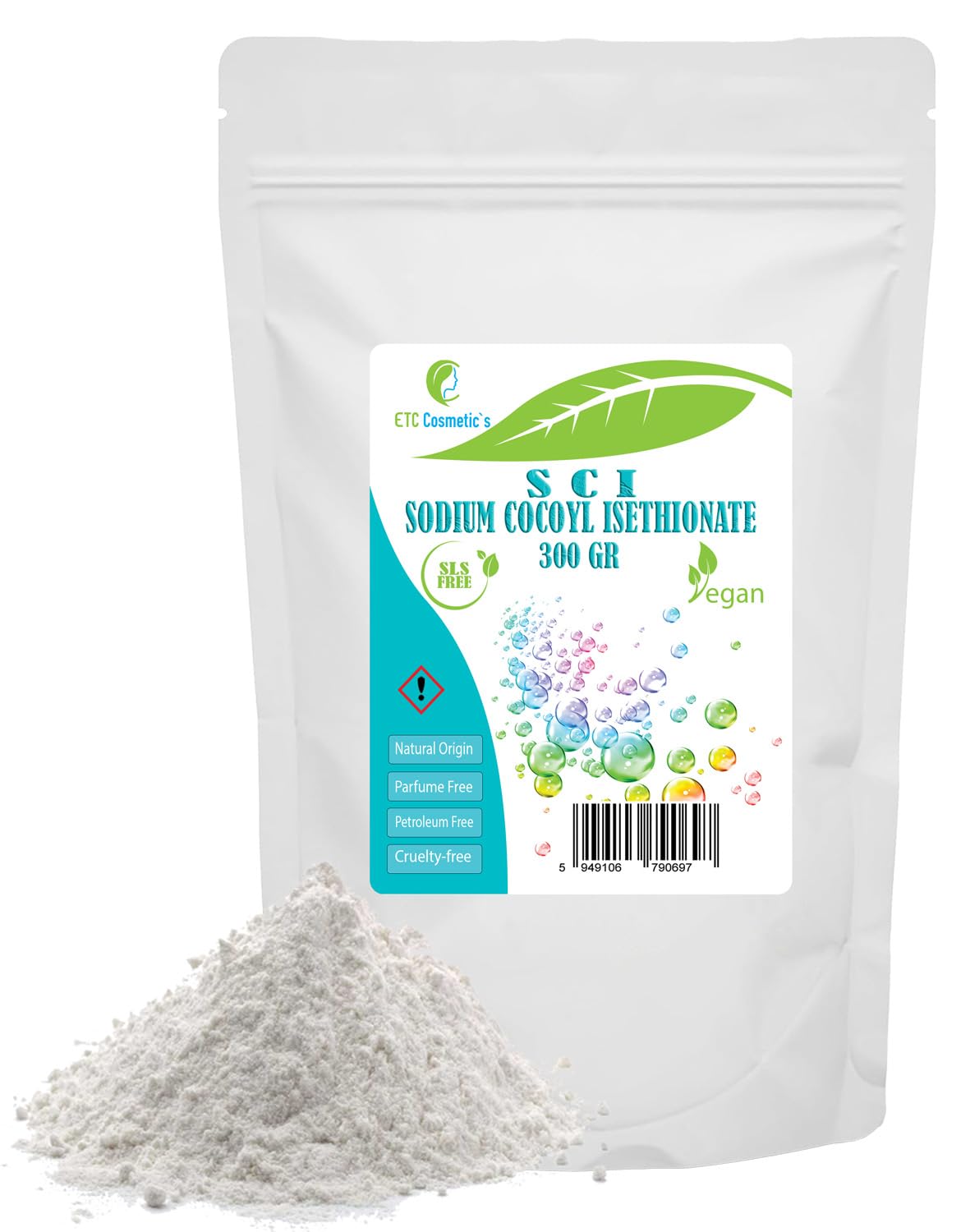 Sodium cocoyl isethionate SCI ? 300 Gr - Used in Various Bath preparations, Suitable for Sensitive Skin (300 Gr)