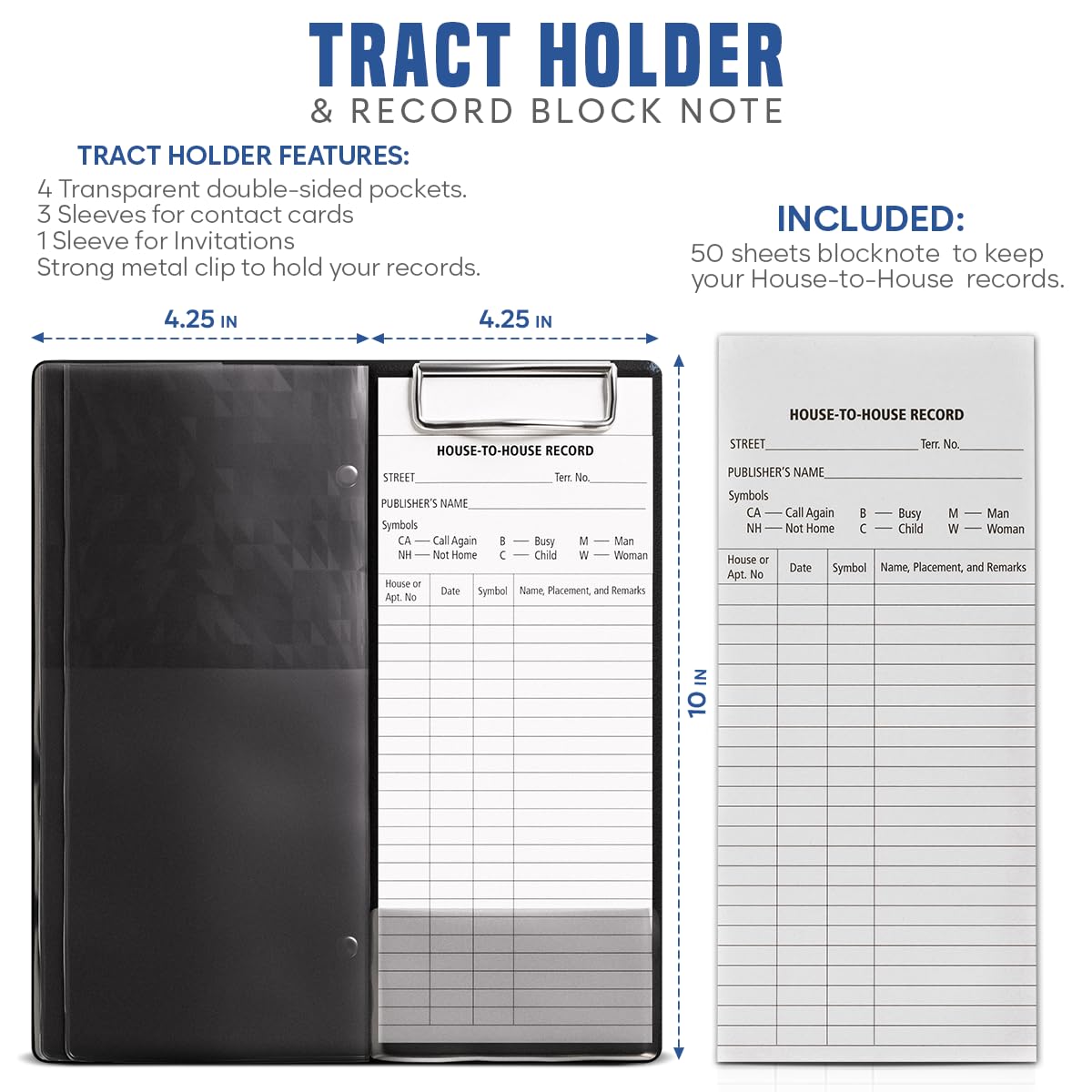OLDECORY Tract Holder for Ministry, Black Plastic, JW.org gifts, Pioneer, organizer, Jehovah Witness accessories, 1 unit, 200g capacity